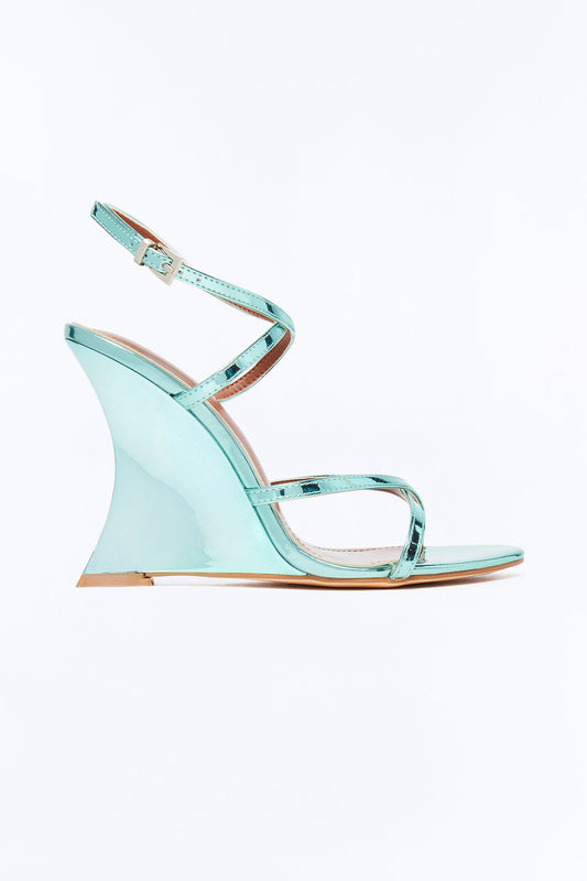 Lowen Ankle Strap Wedges - Green