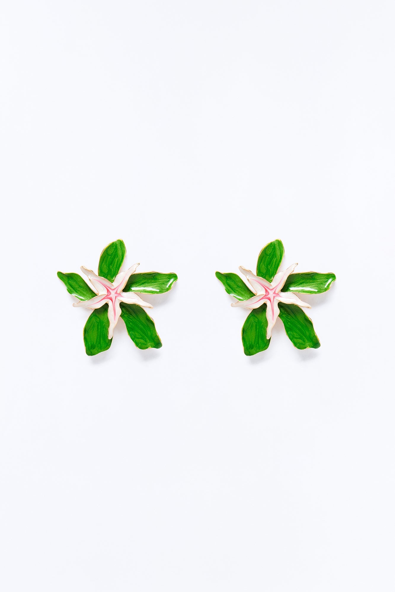 Lilypad Floral Earrings - Green/combo
