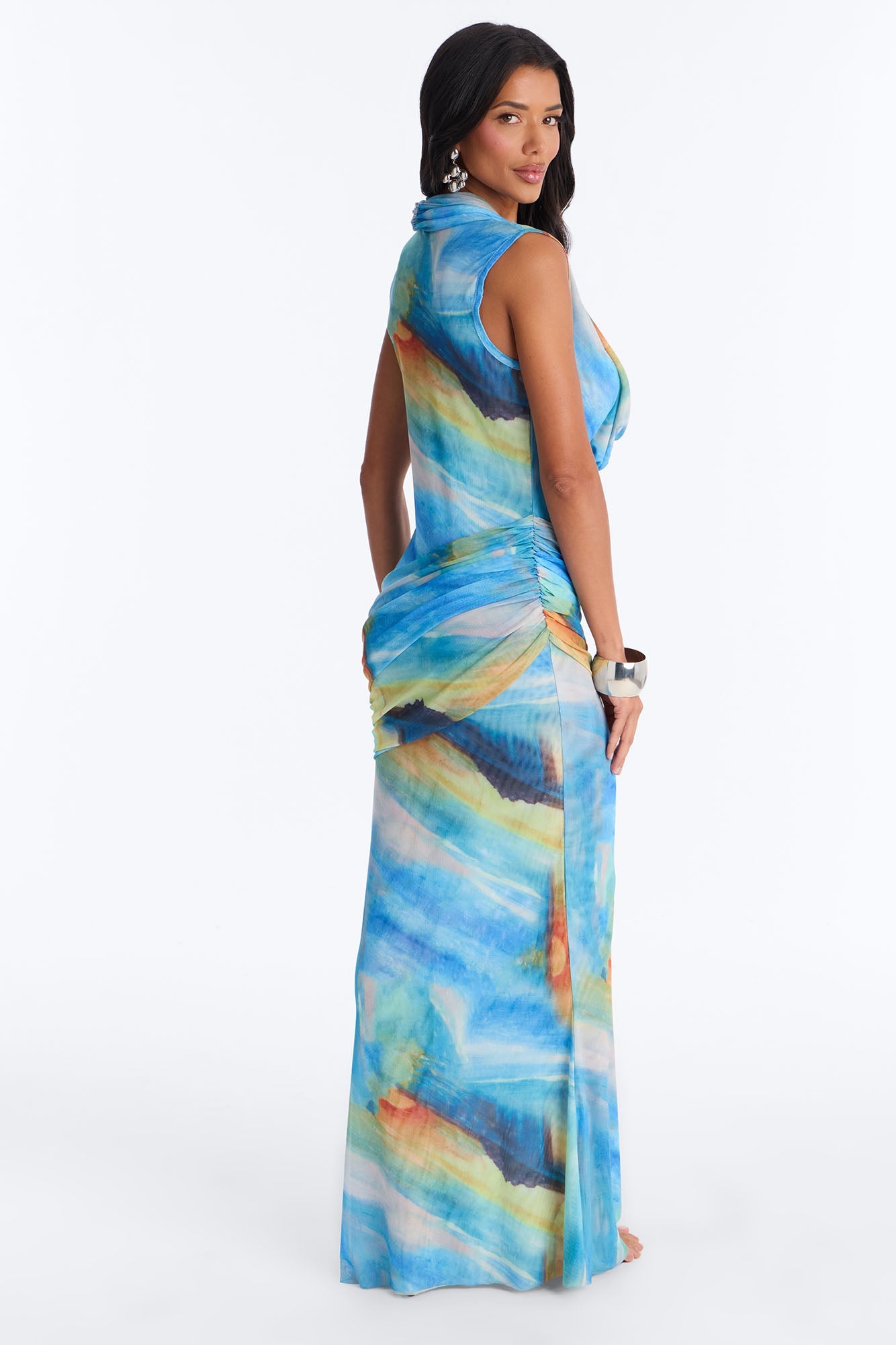Blue Waters Mesh Maxi Dress - Blue/combo