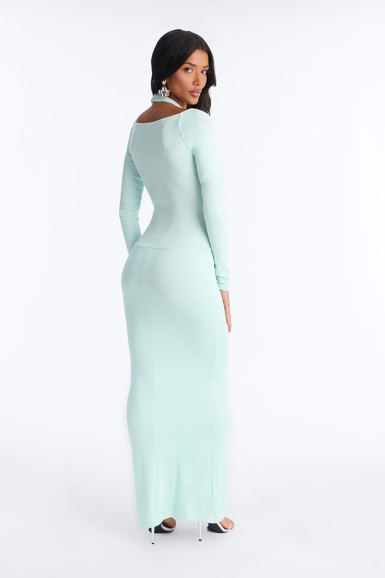 Casey Ruched Maxi Dress - Mint