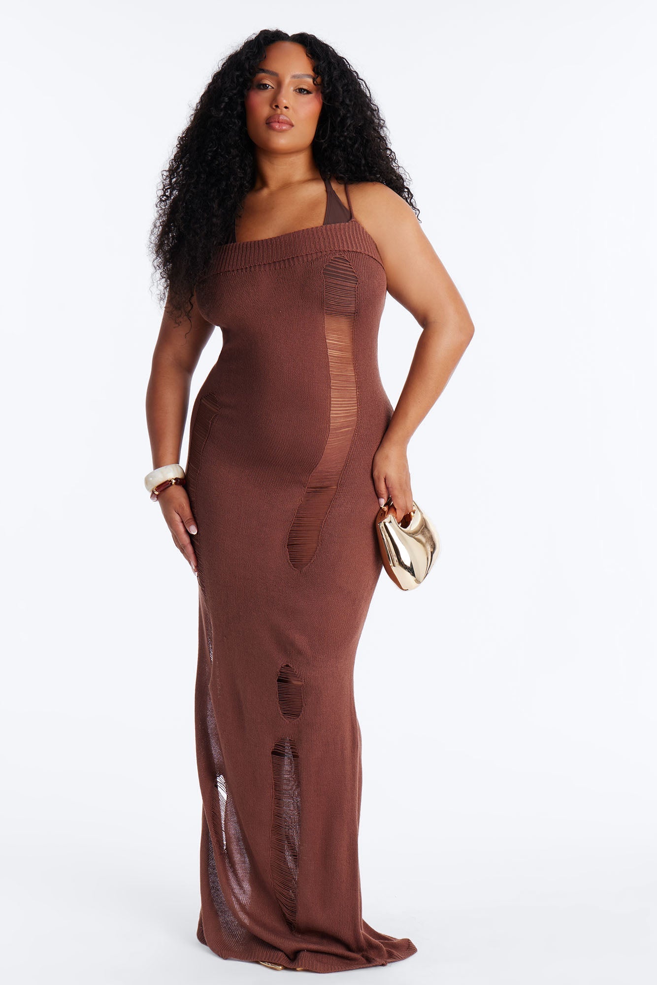 Penny Crochet Swim Cover Up Maxi Dress - Chocolate Fashion Nova