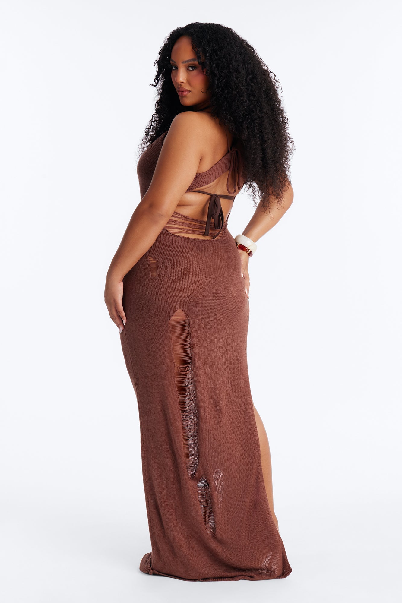 Penny Crochet Swim Cover Up Maxi Dress - Chocolate Fashion Nova