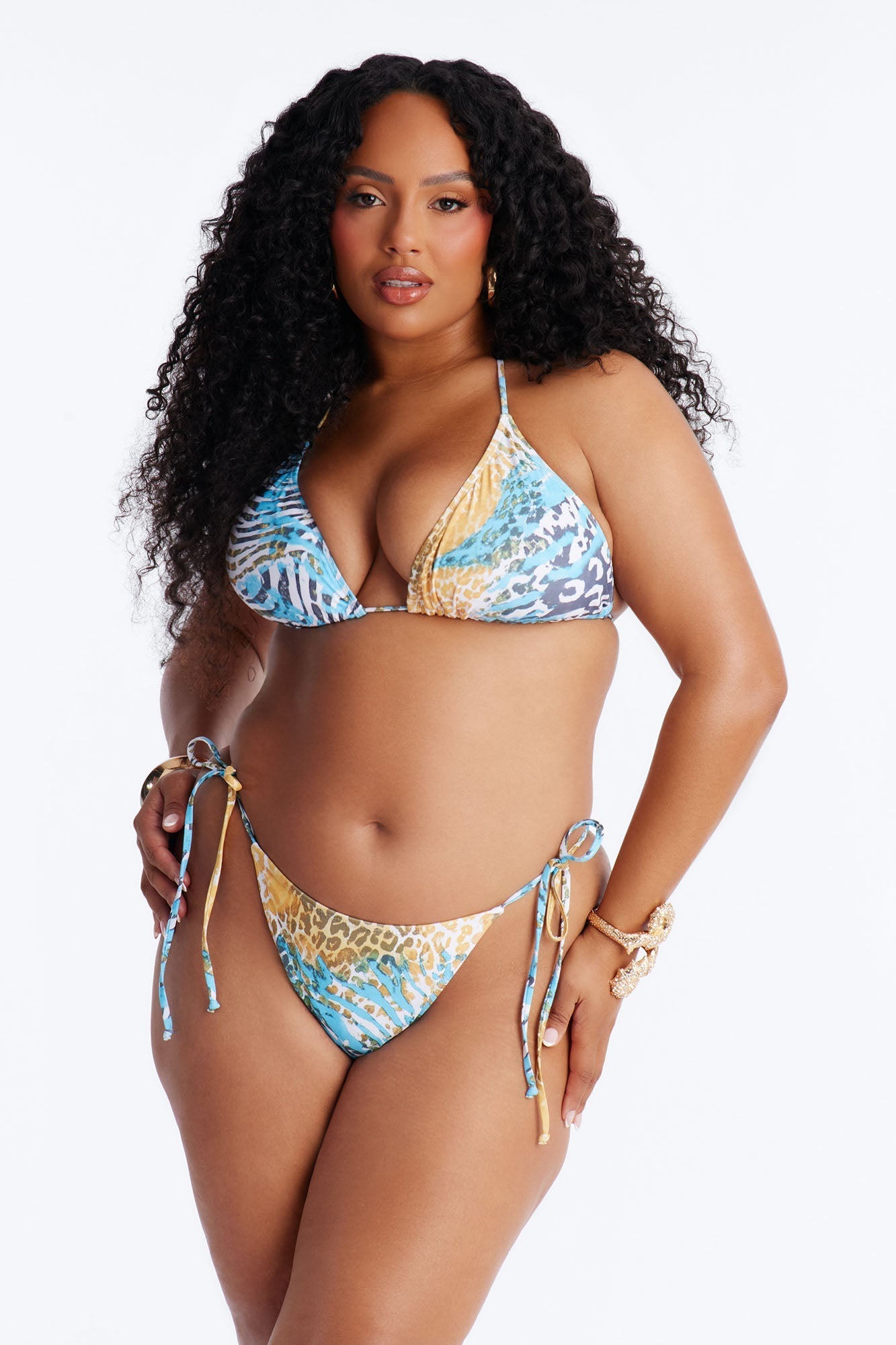 La Jolla Lifestyle Bikini And Coverup Skirt - Blue/combo Fashion Nova
