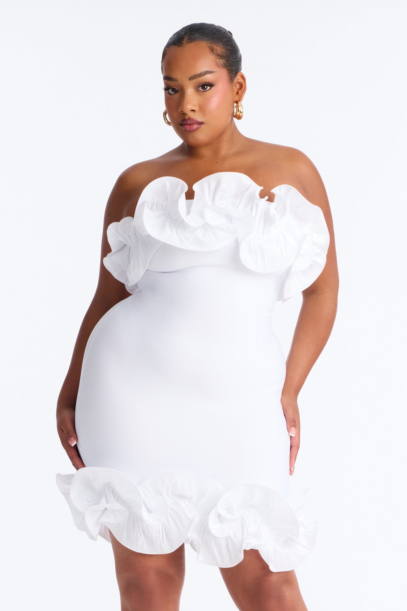 Myla Strapless Bandage Mini Dress - White