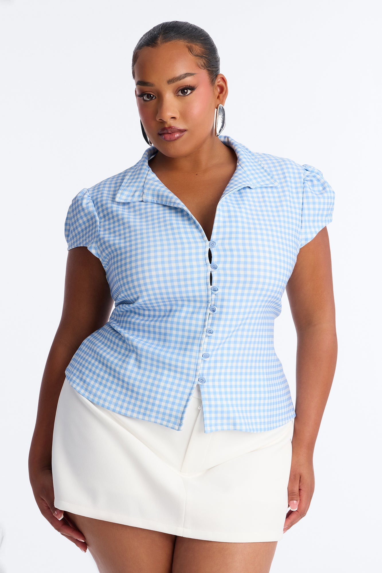 Retro Charm Plaid Shirt - Blue/combo