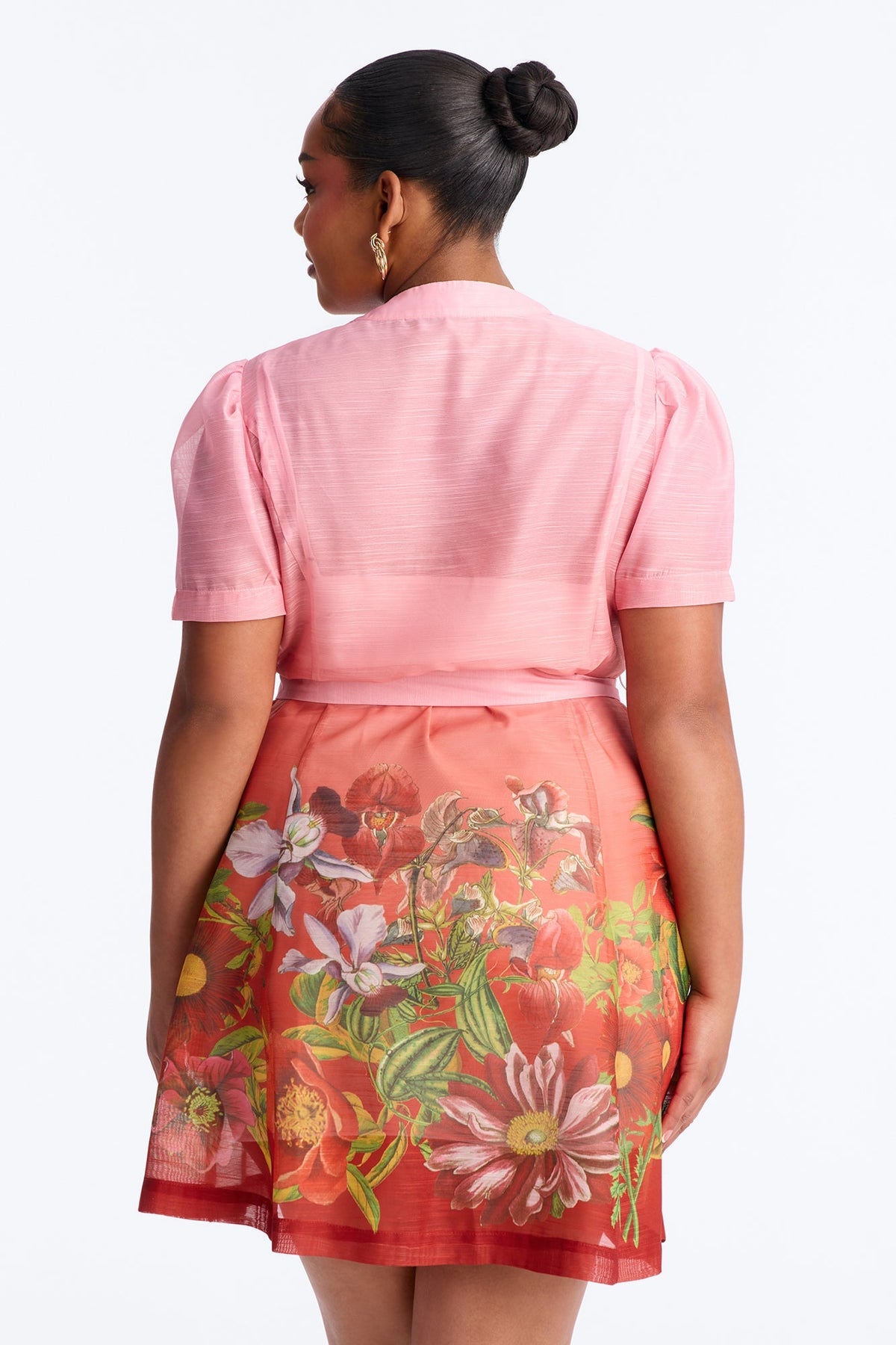 Fellie Floral Organza Mini Dress - Pink/combo Fashion Nova