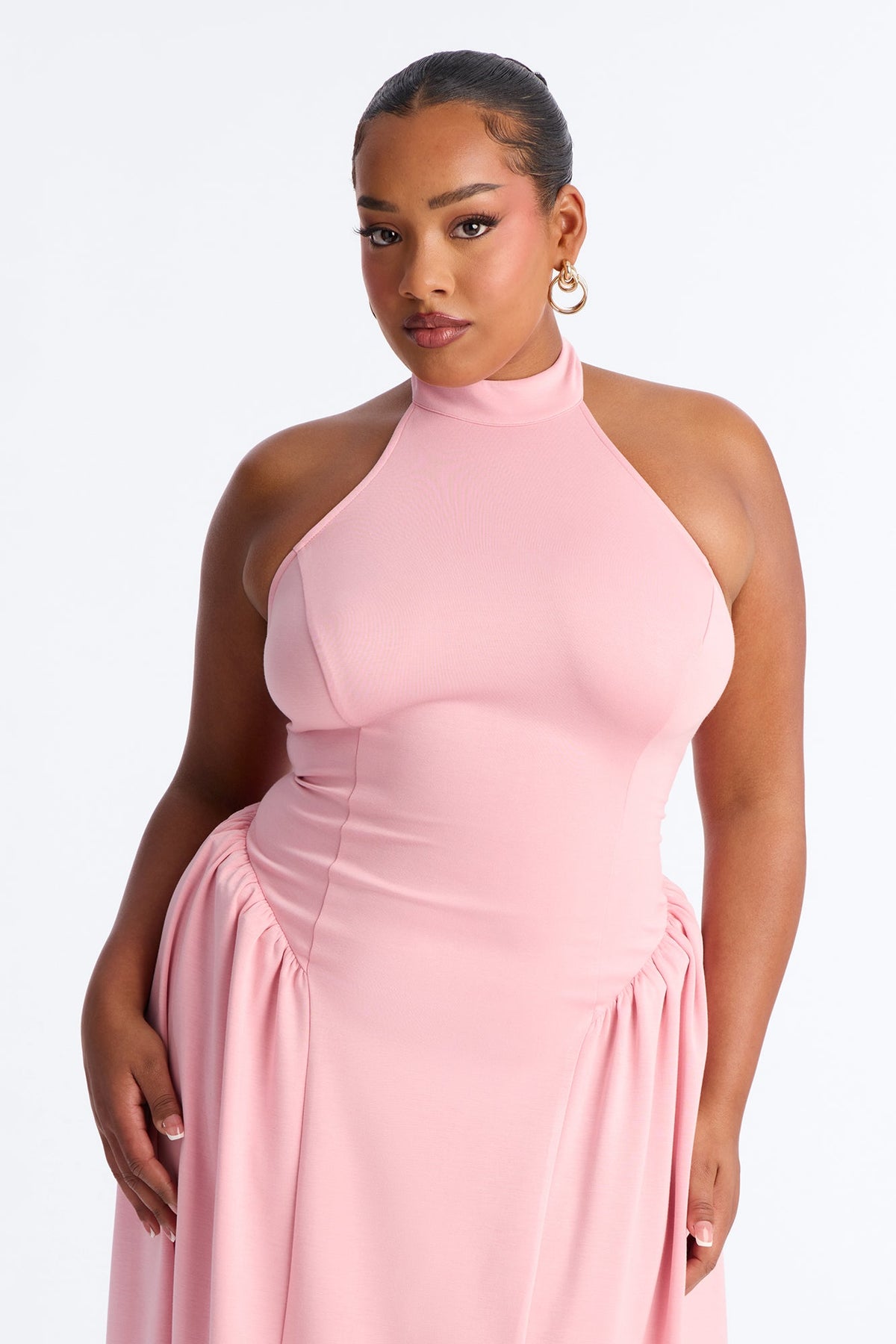 Freya Backless Halter Gown - Pink Fashion Nova