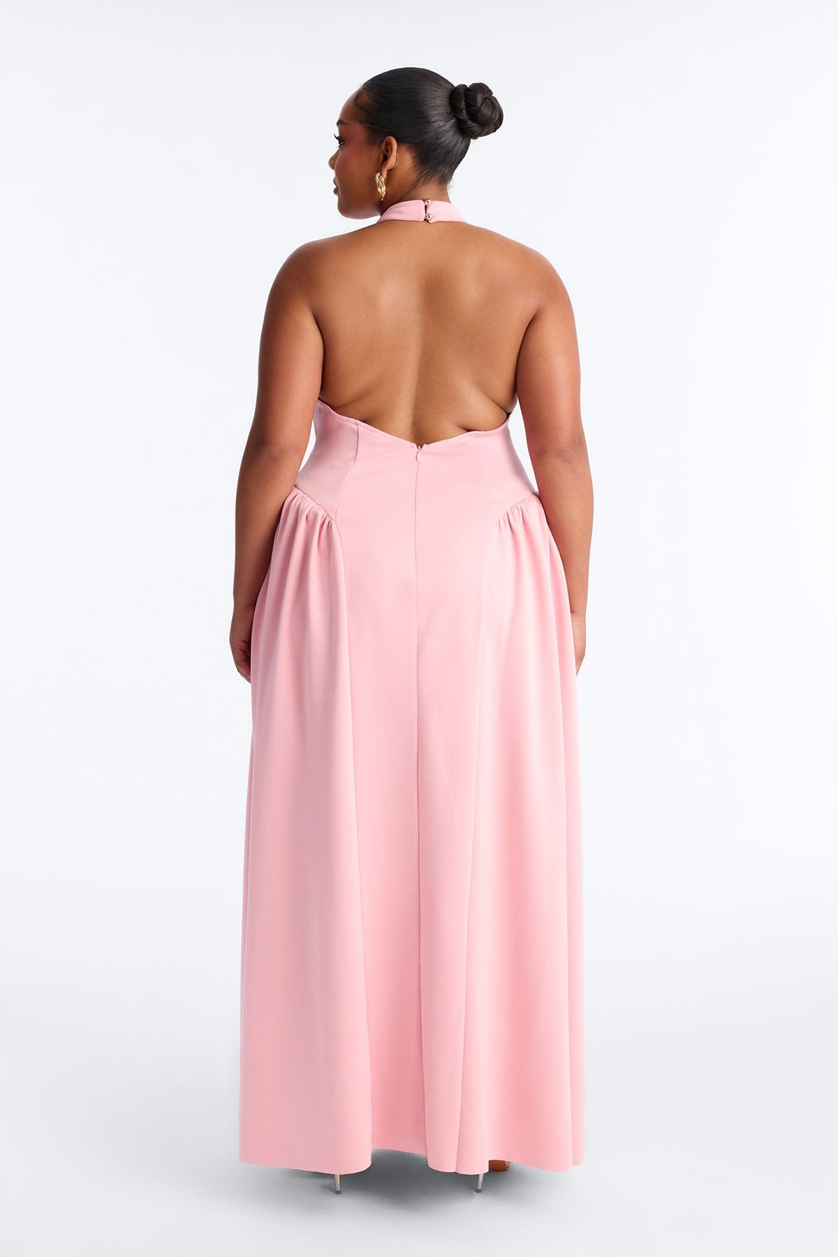 Freya Backless Halter Gown - Pink Fashion Nova