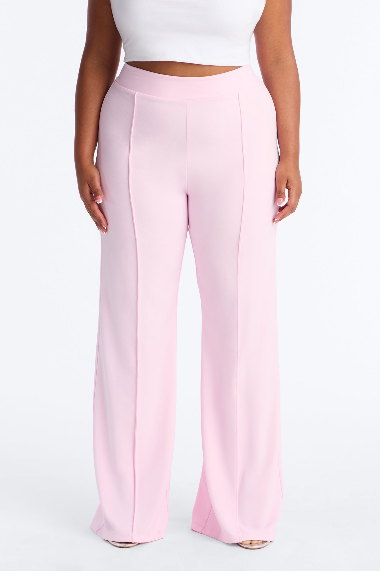 Victoria High Waisted Dress Pants - Light Pink