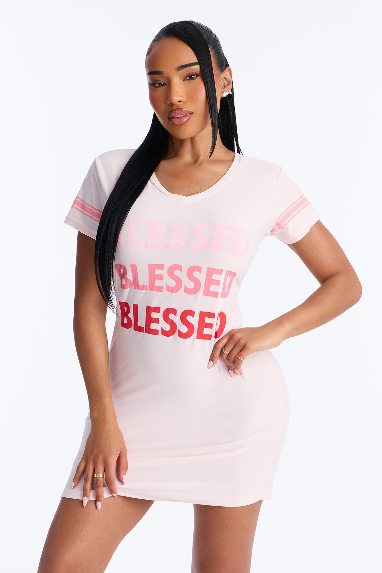 Stay Blessed PJ Sleep Shirt - Pink
