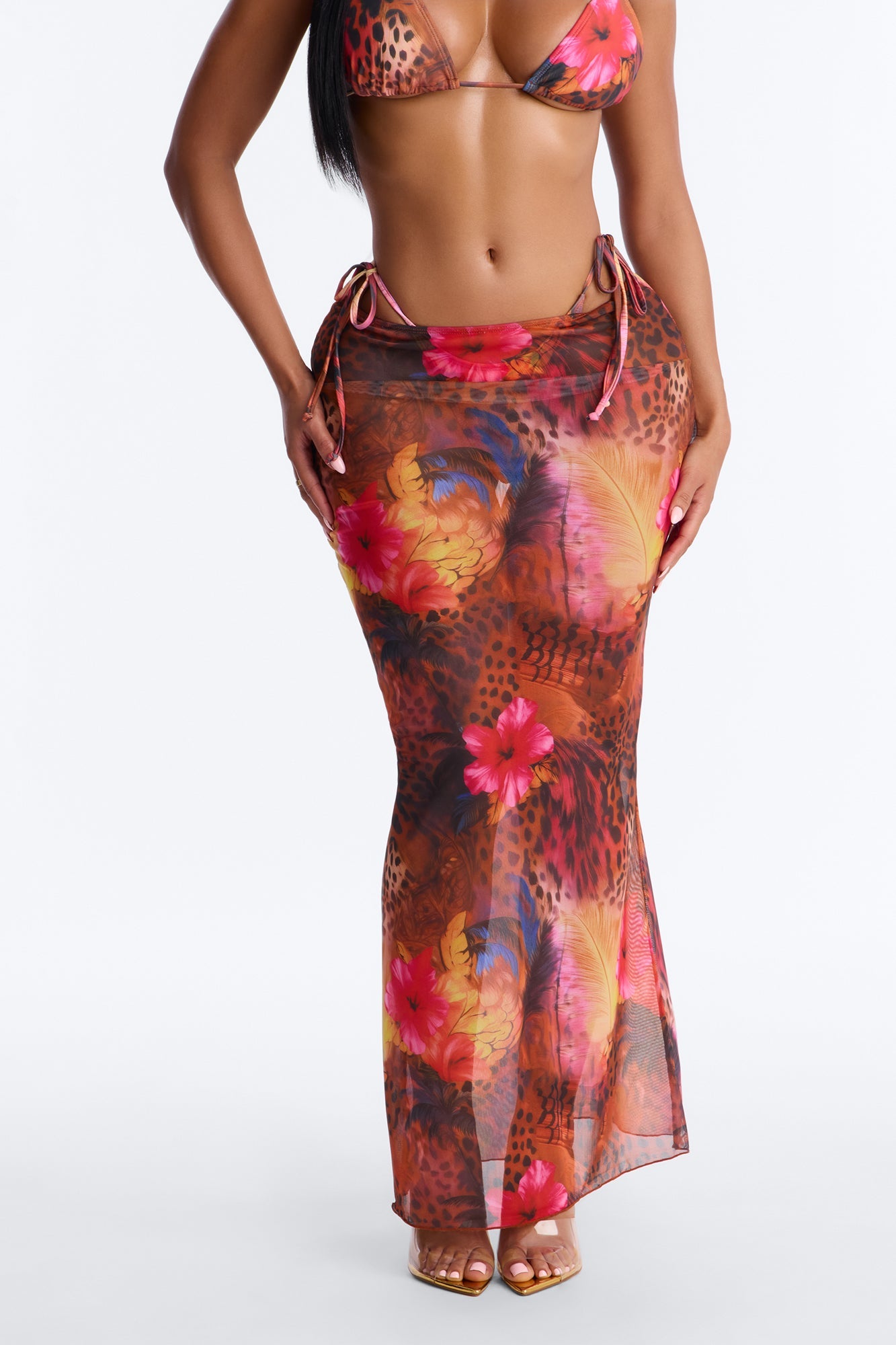 Got It Right Bikini And Sarong - Multi Color