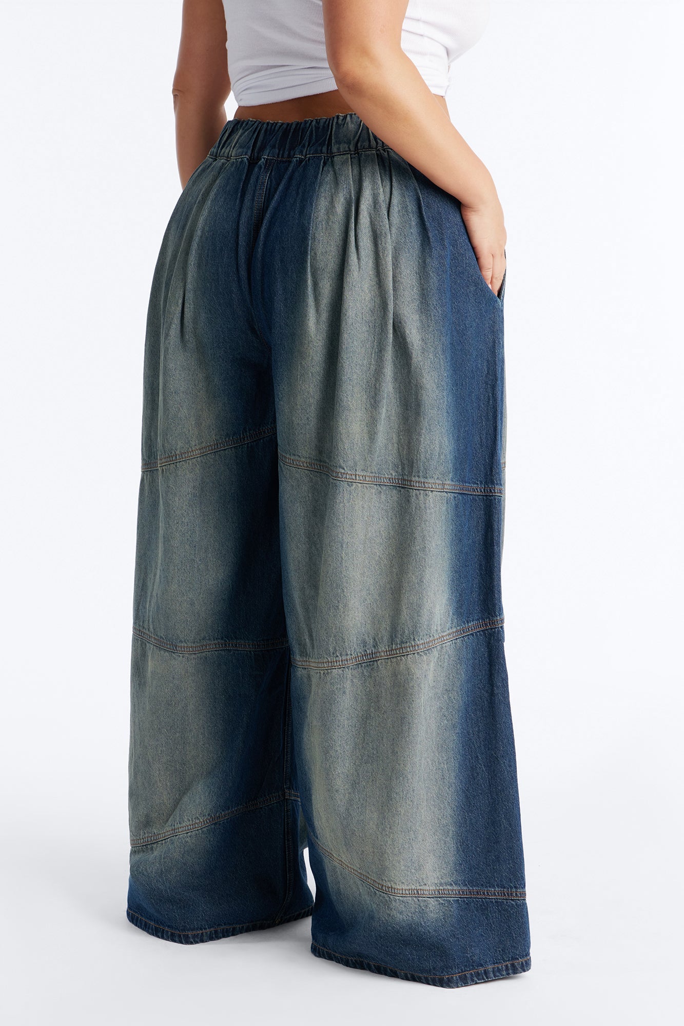 Big Journey EZ Waist Wide Leg Jeans - Vintage Wash