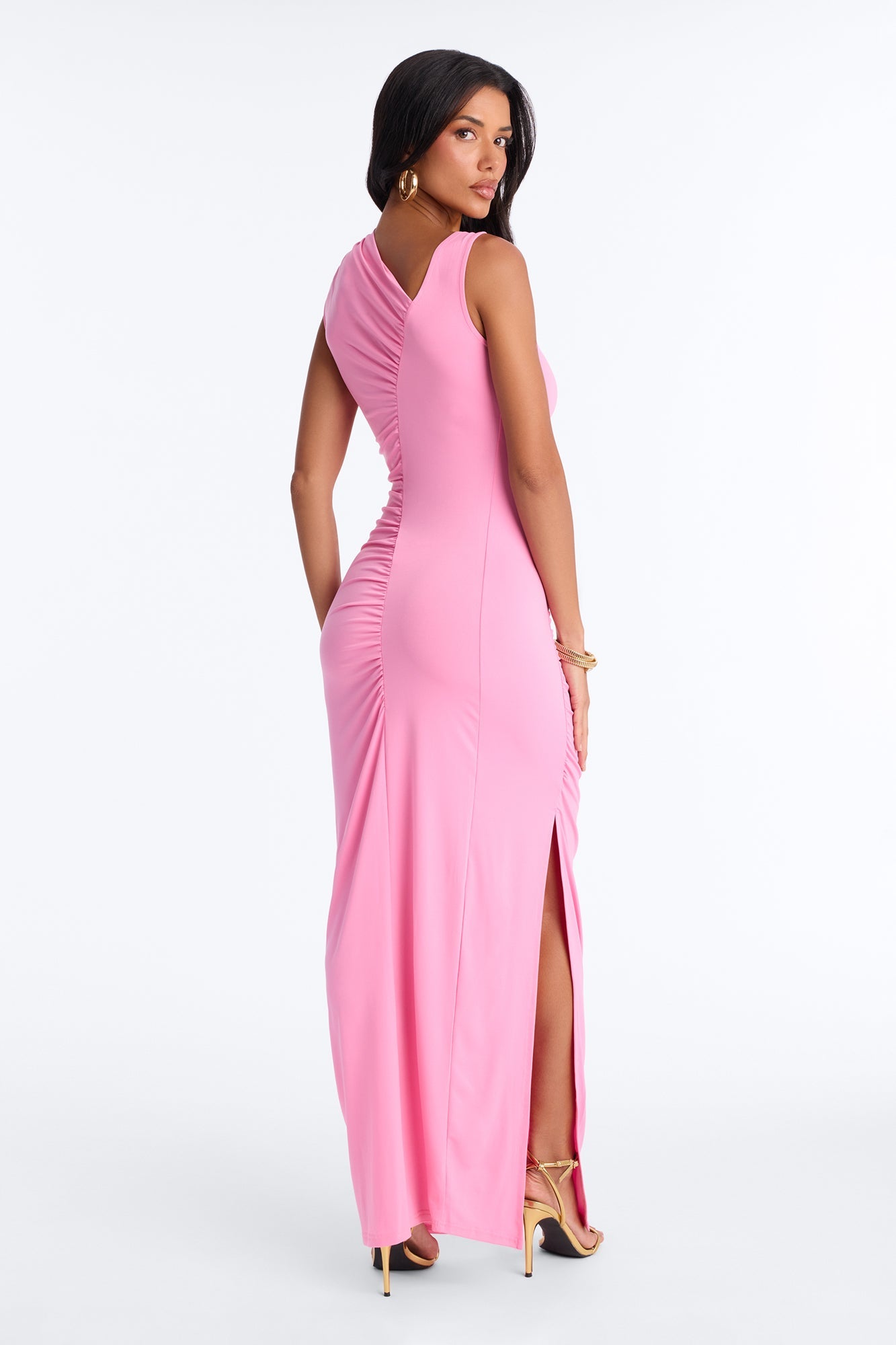 Analise Asymmetrical Maxi Dress - Pink