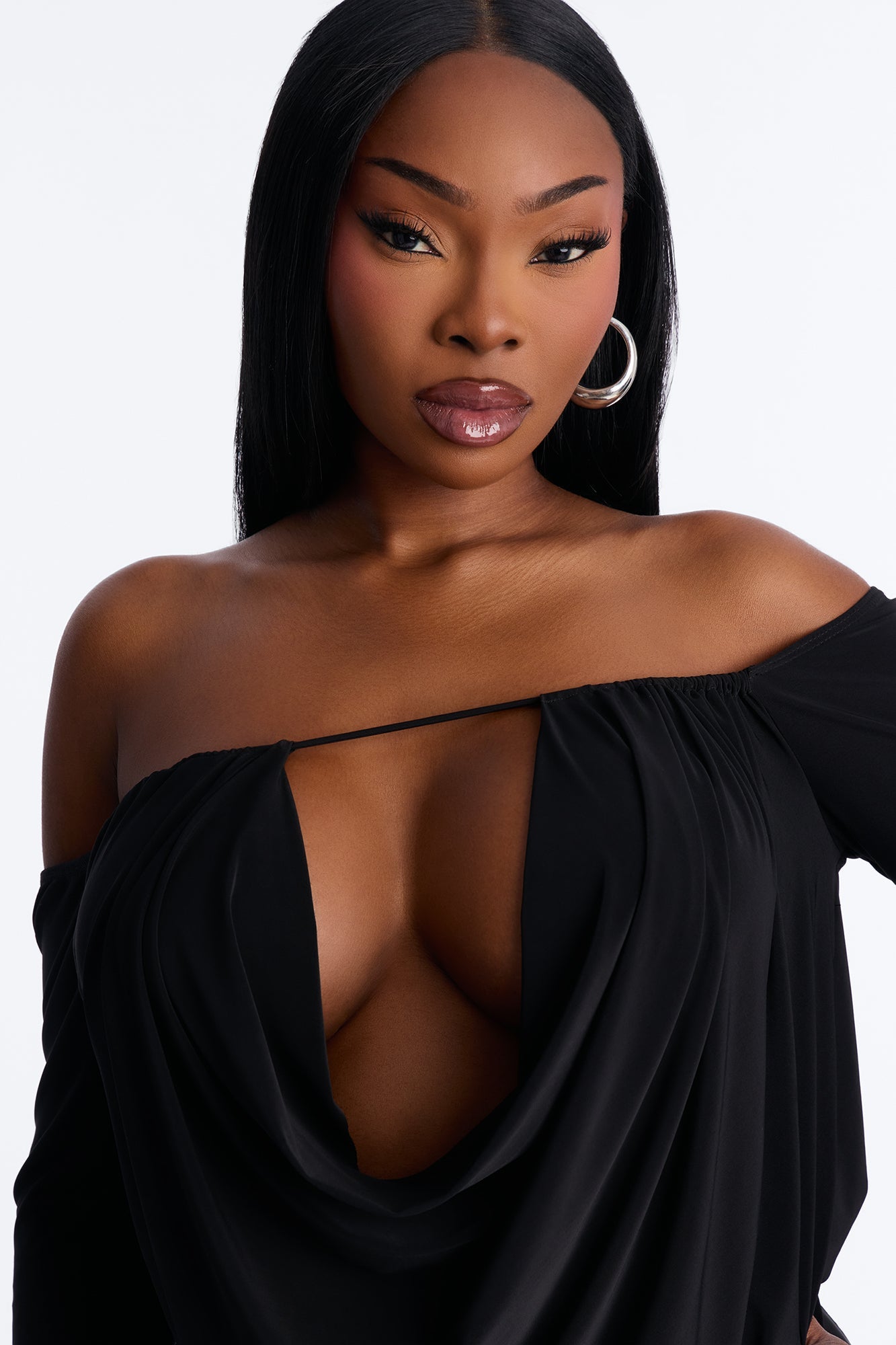 For The Plot Off Shoulder Mini Dress - Black