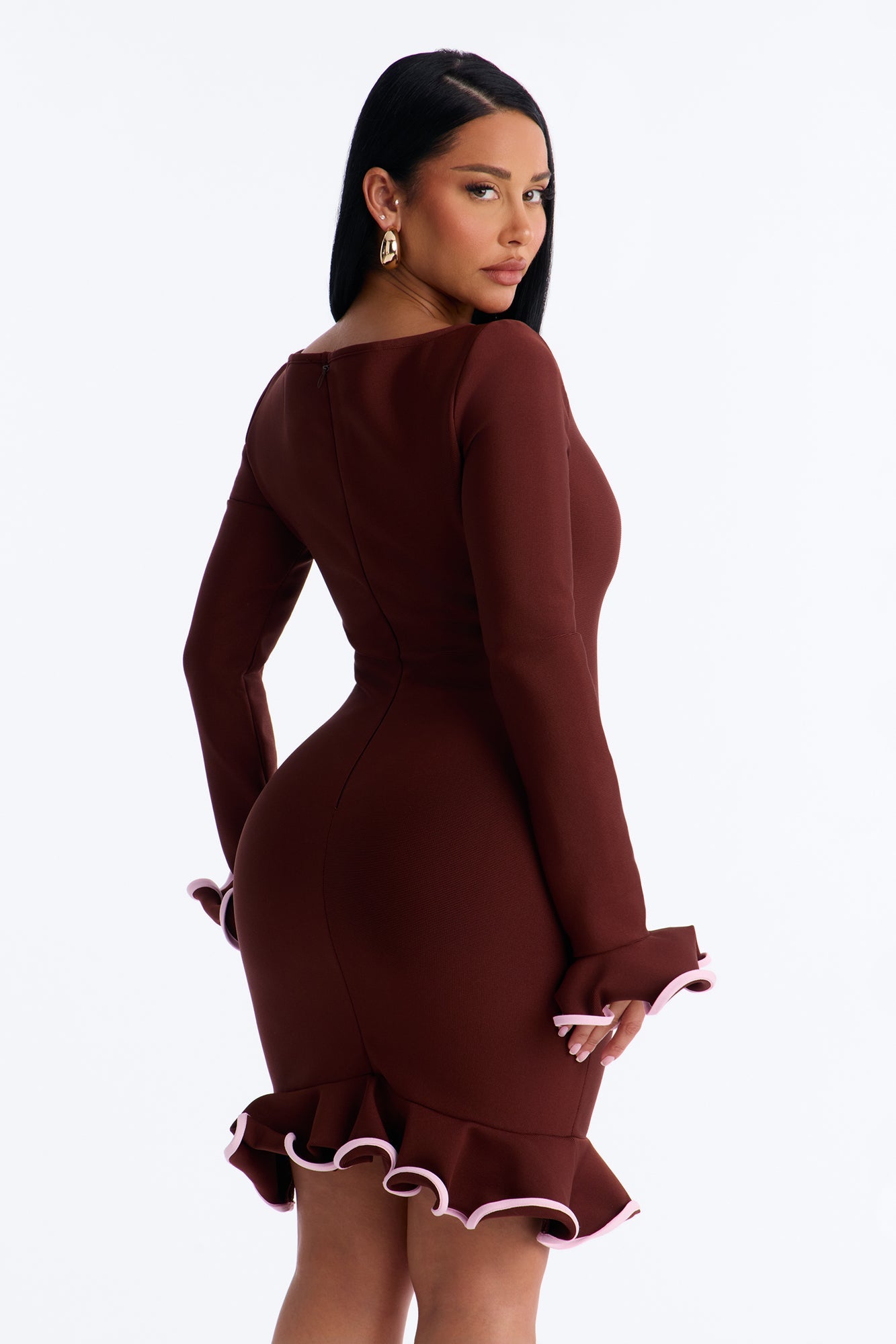 Maddie Bandage Mini Dress - Chocolate