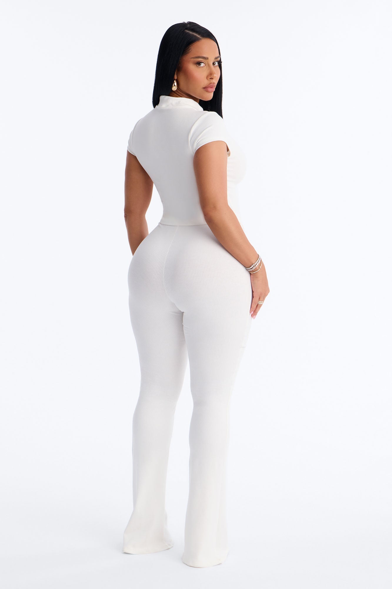 Valentina Snatched Straight Leg Pant Set - White