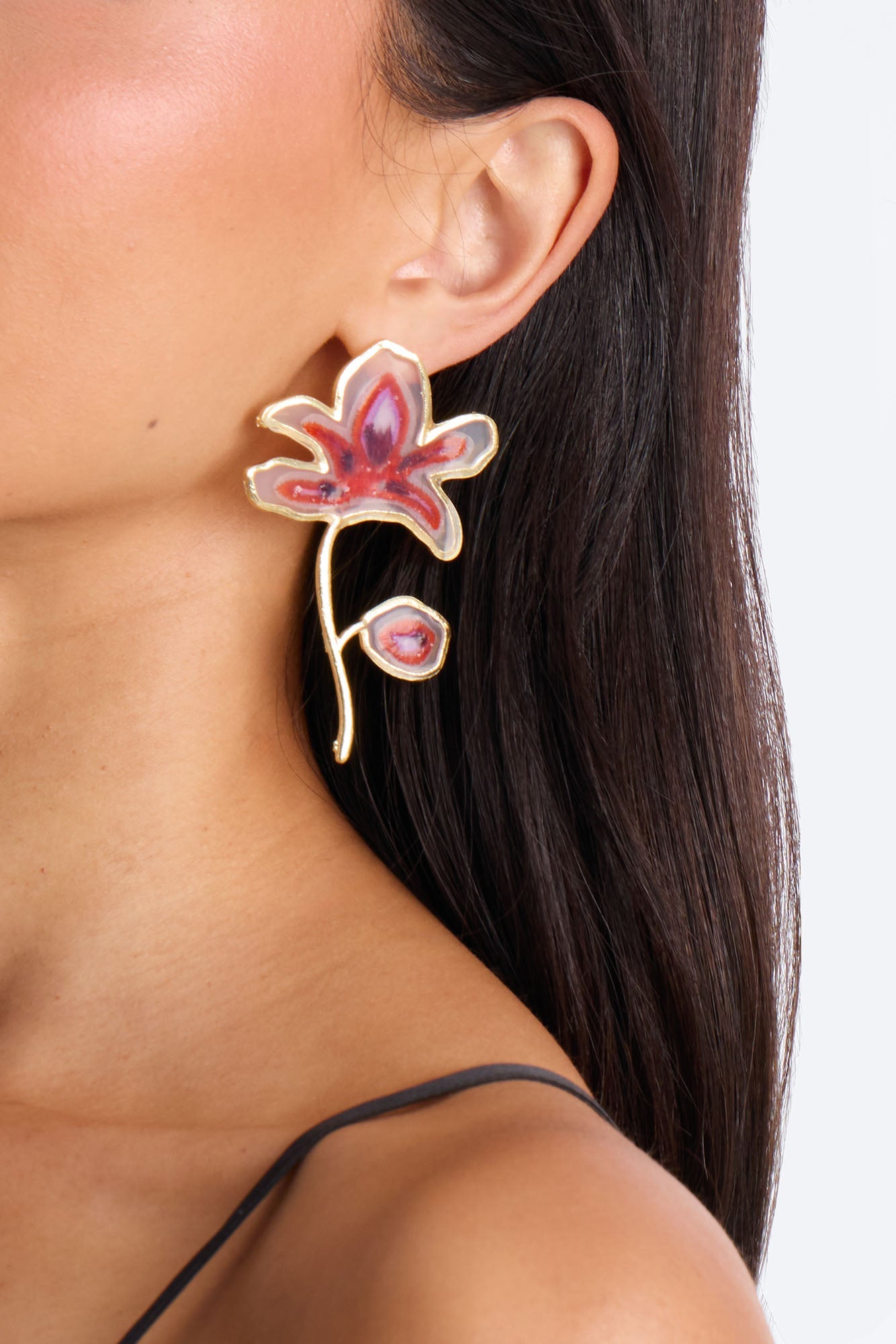 Petal Muse Drop Earrings - Gold/combo