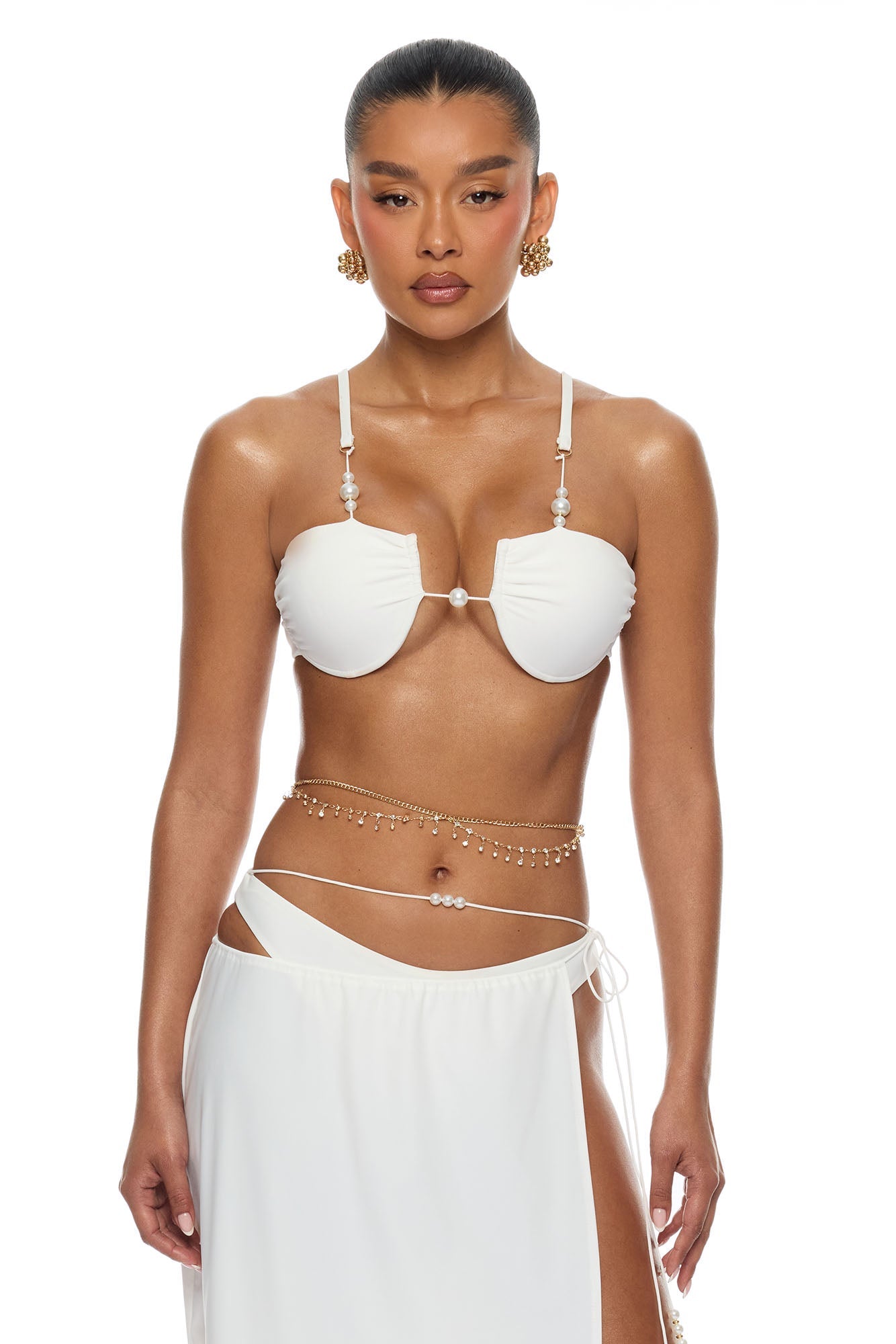 Michelle Pearl 3 Piece Bikini Set - White