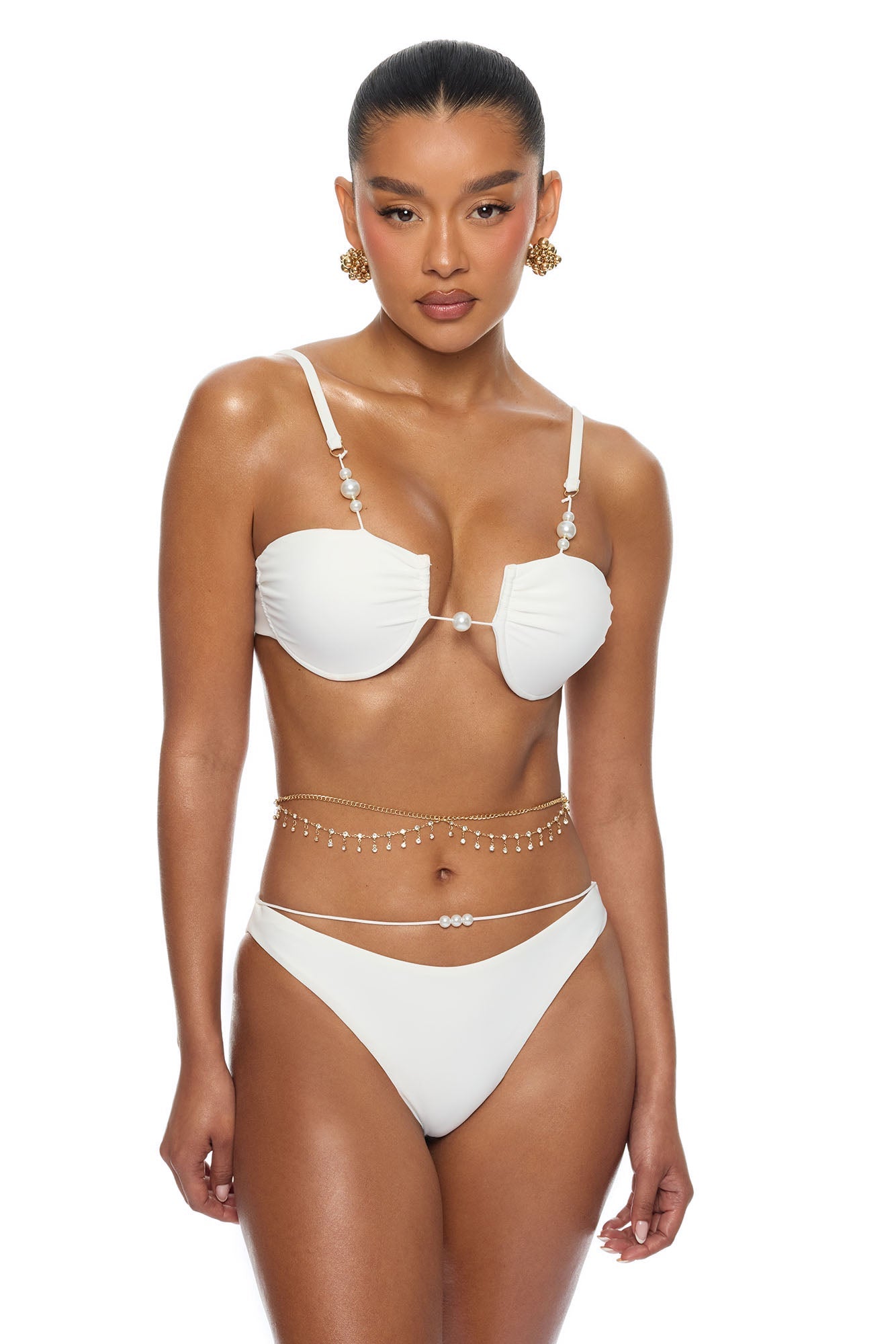 Michelle Pearl 3 Piece Bikini Set - White