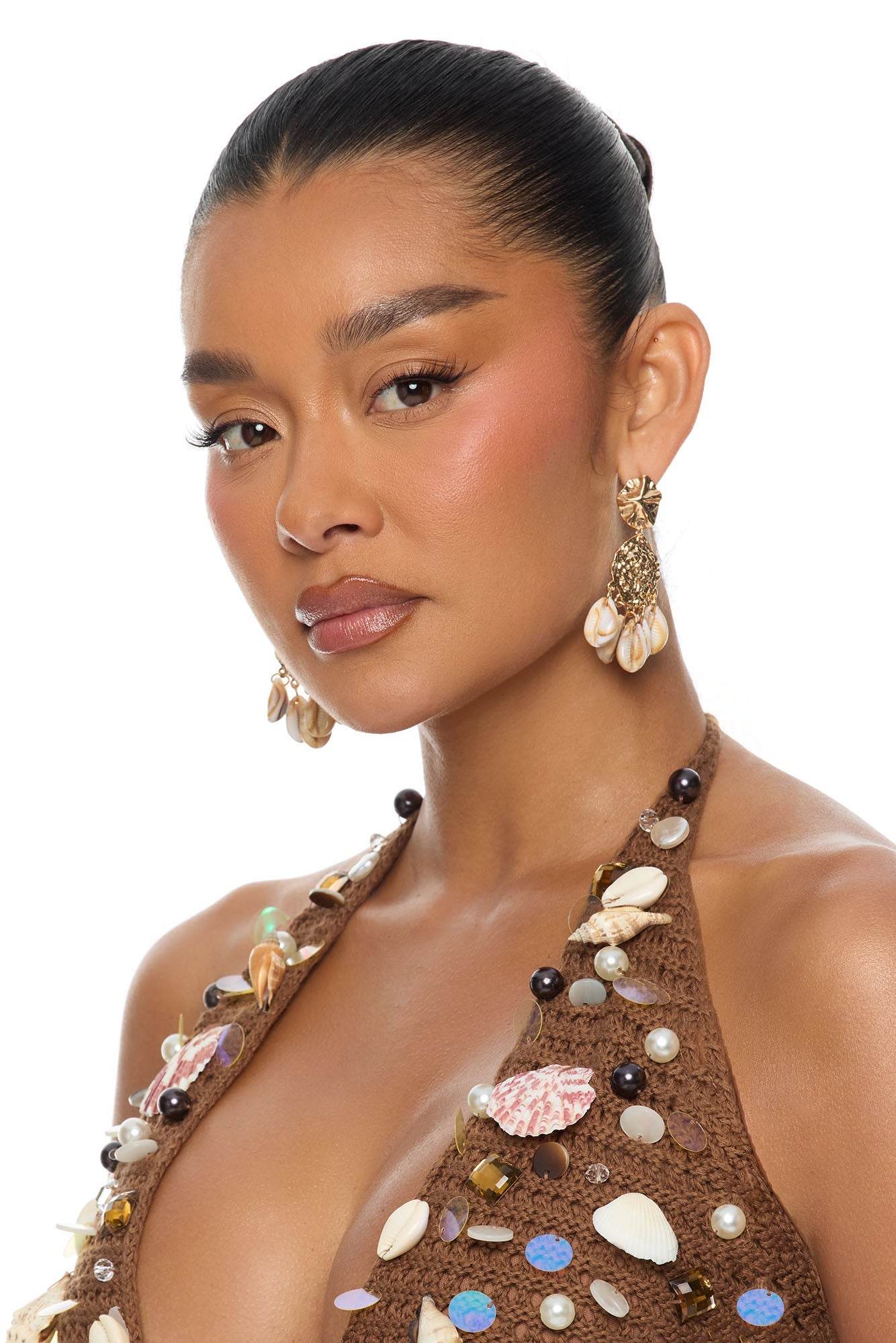 Never Shellfish Drop Earrings - Gold/combo