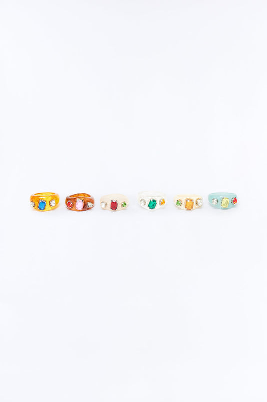 Candy Store 6 Piece Multi Ring Set - Multi Color