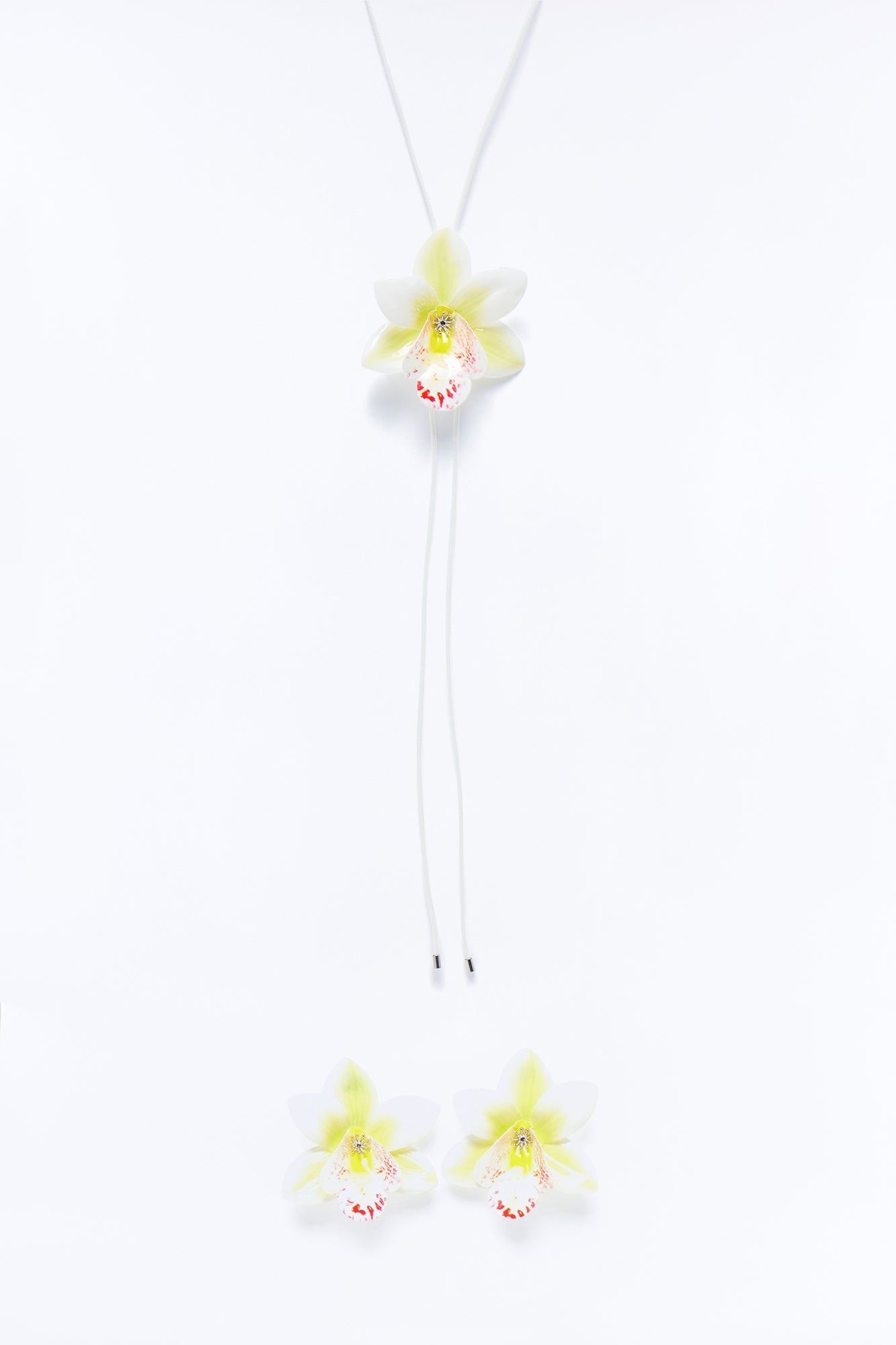 Luau Nights Necklace And Earring Set - White/combo