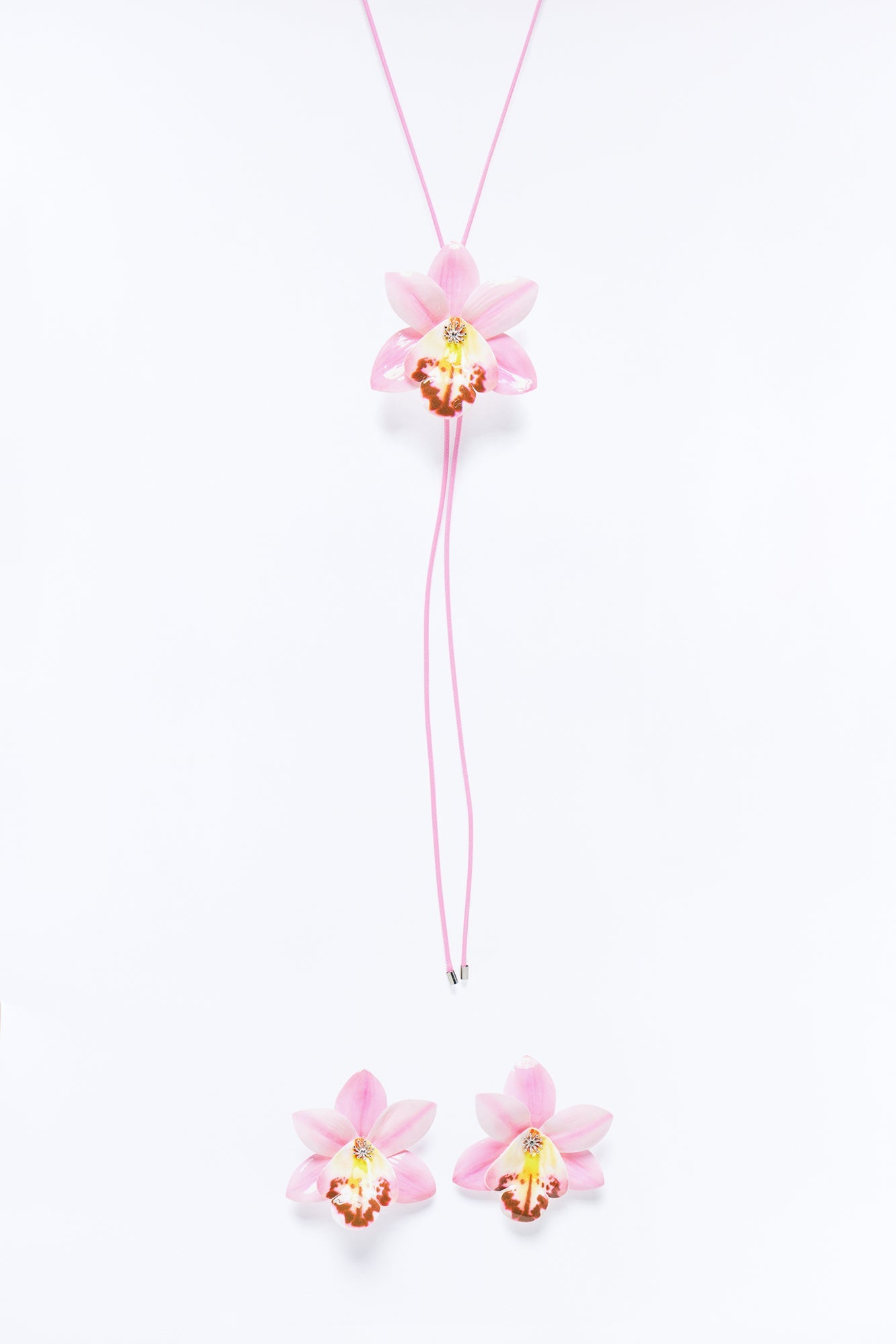 Luau Nights Necklace And Earring Set - Pink/combo