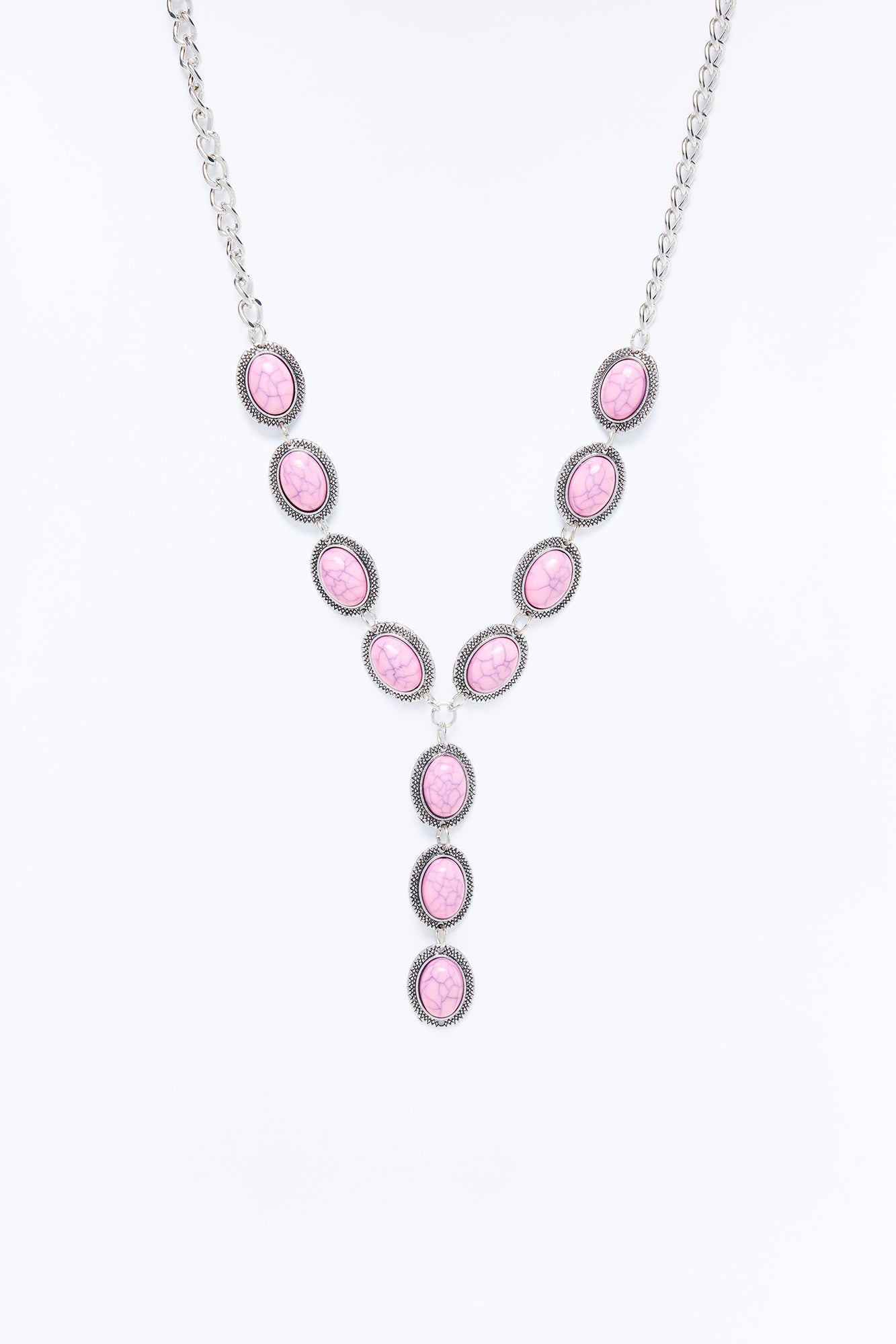 Neon Moon Lariat Necklace - Pink/combo