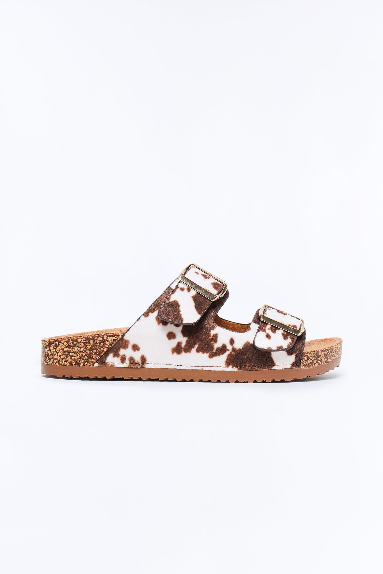 Jete Buckle Slides - Brown Combo