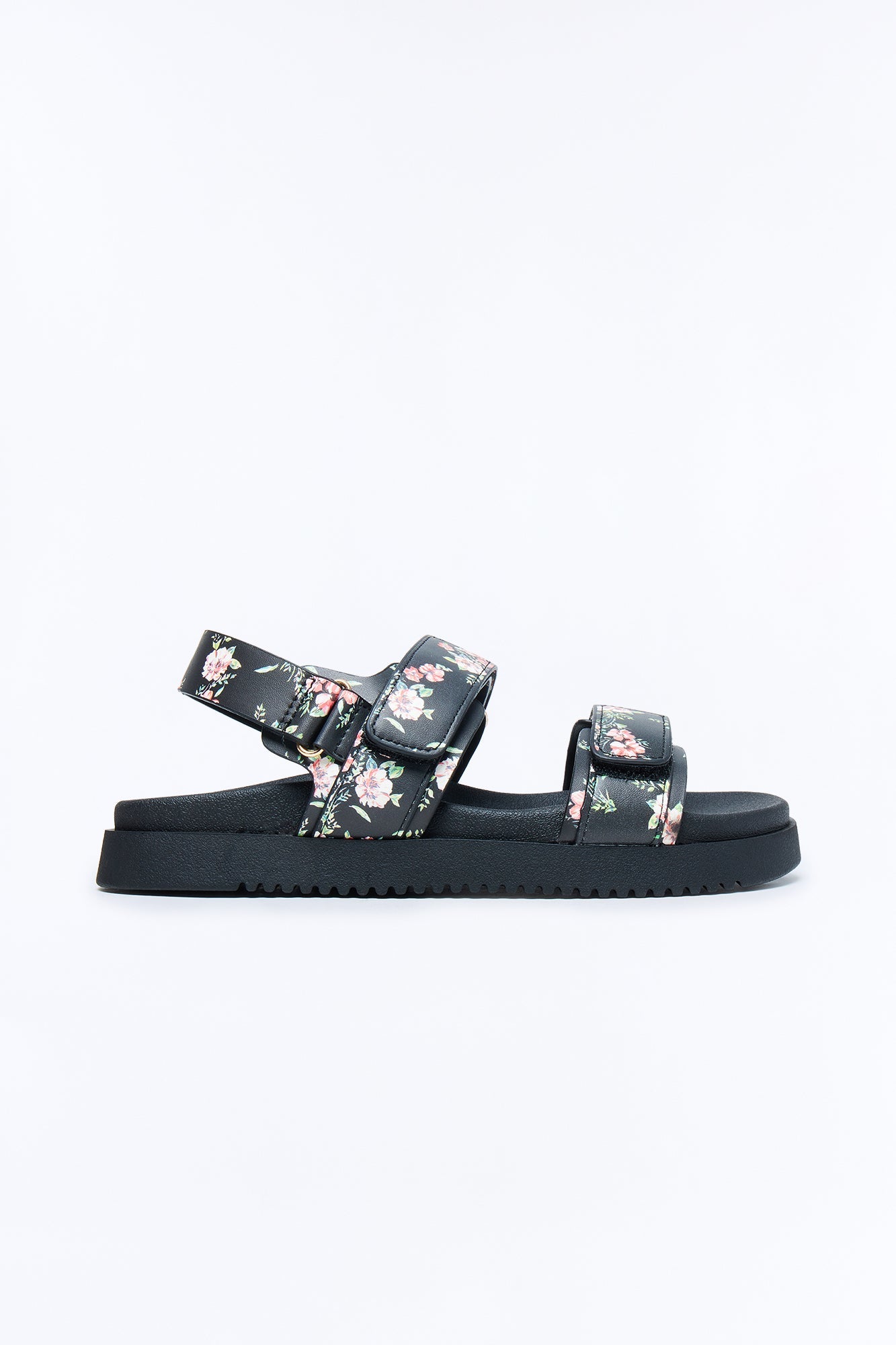 Meadow Floral Sandals - Black/Pink