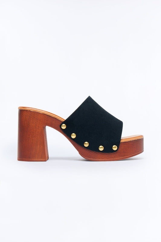 Olivia Platform Mules - Black