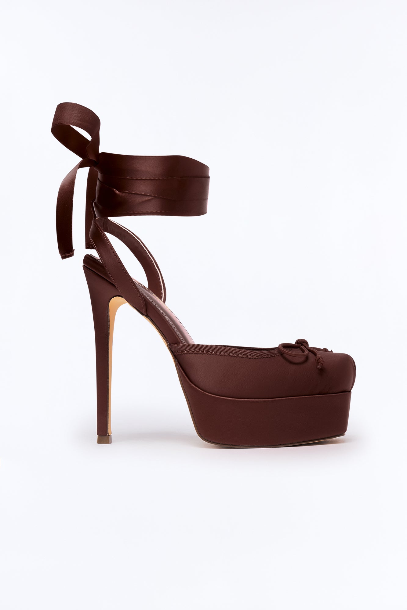 Lyrical Ballet Wrap Up Platform Pumps - Brown