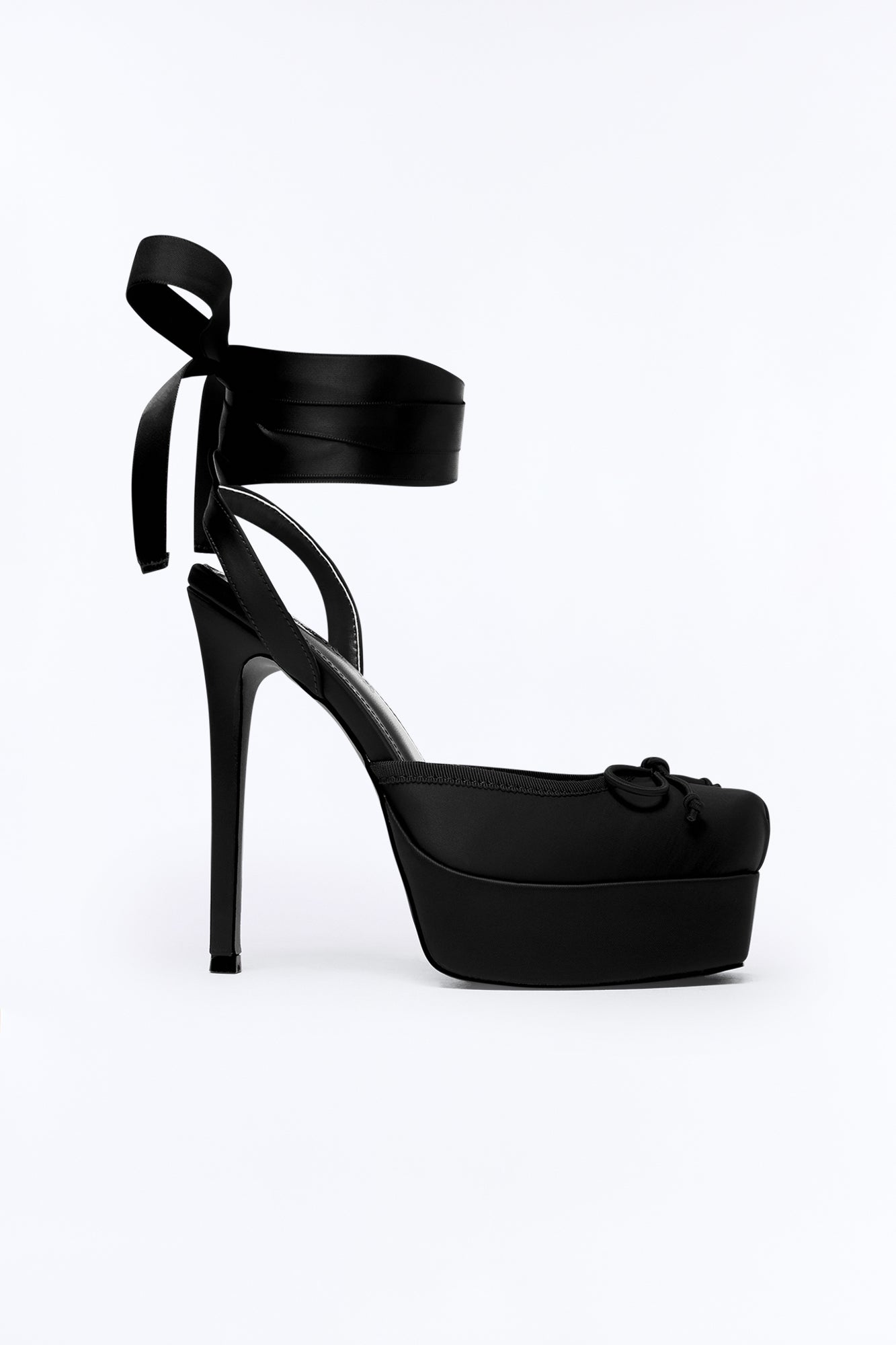 Lyrical Ballet Wrap Up Platform Pumps - Black