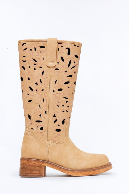 Festival Knee High Boots - Tan