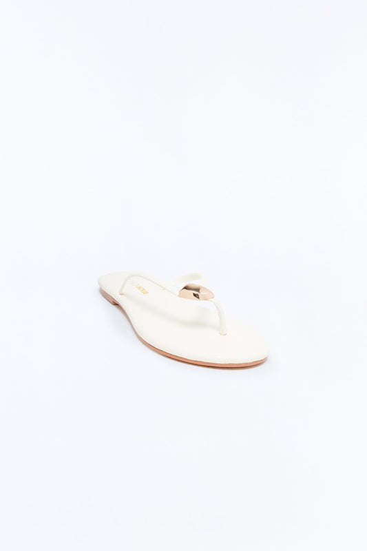 Pina Colada Hardware Flip Flops - Off White
