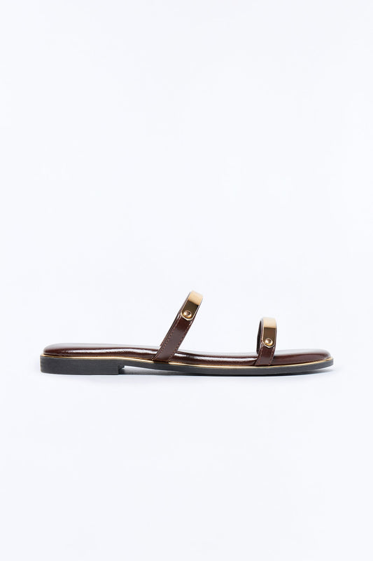 Keith Double Strap Sandals - Brown