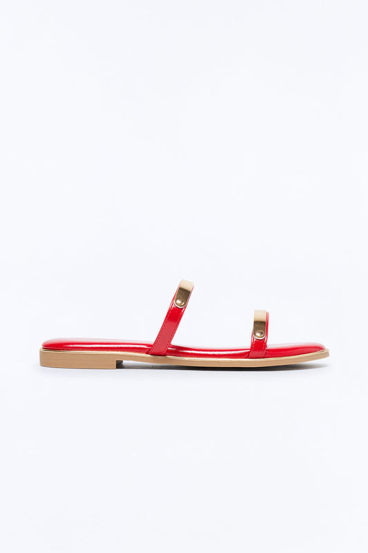 Keith Double Strap Sandals - Red