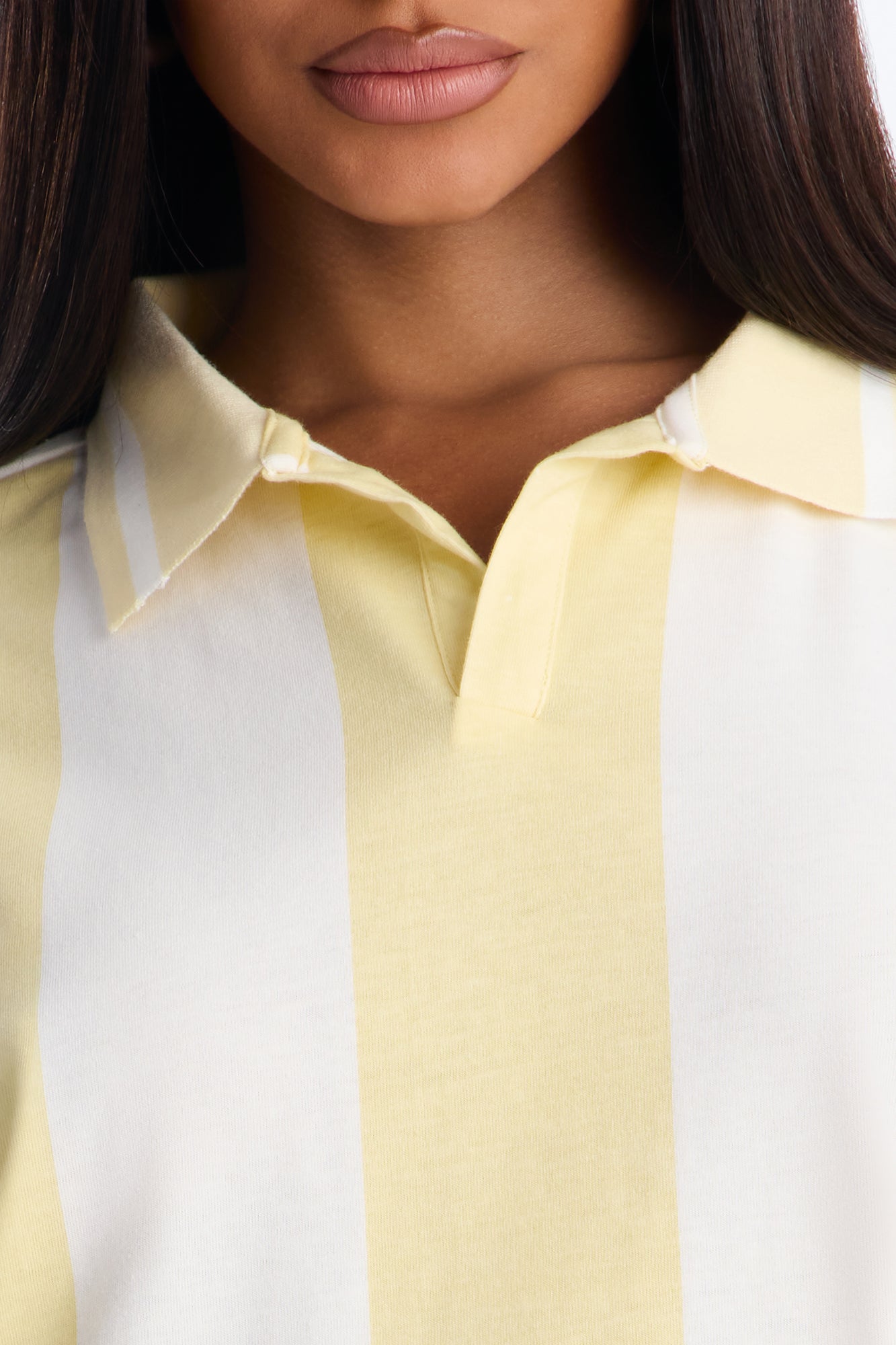 Varsity Crush Striped Short Sleeve Top - Yellow/combo