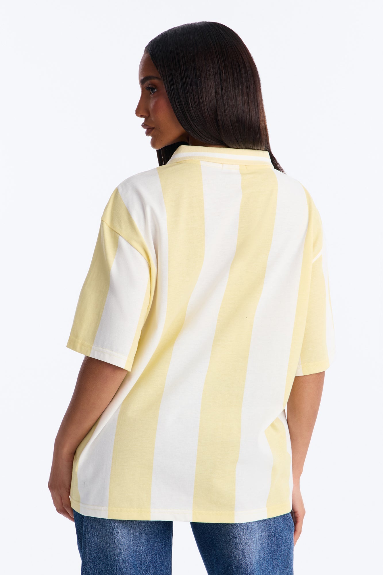 Varsity Crush Striped Short Sleeve Top - Yellow/combo