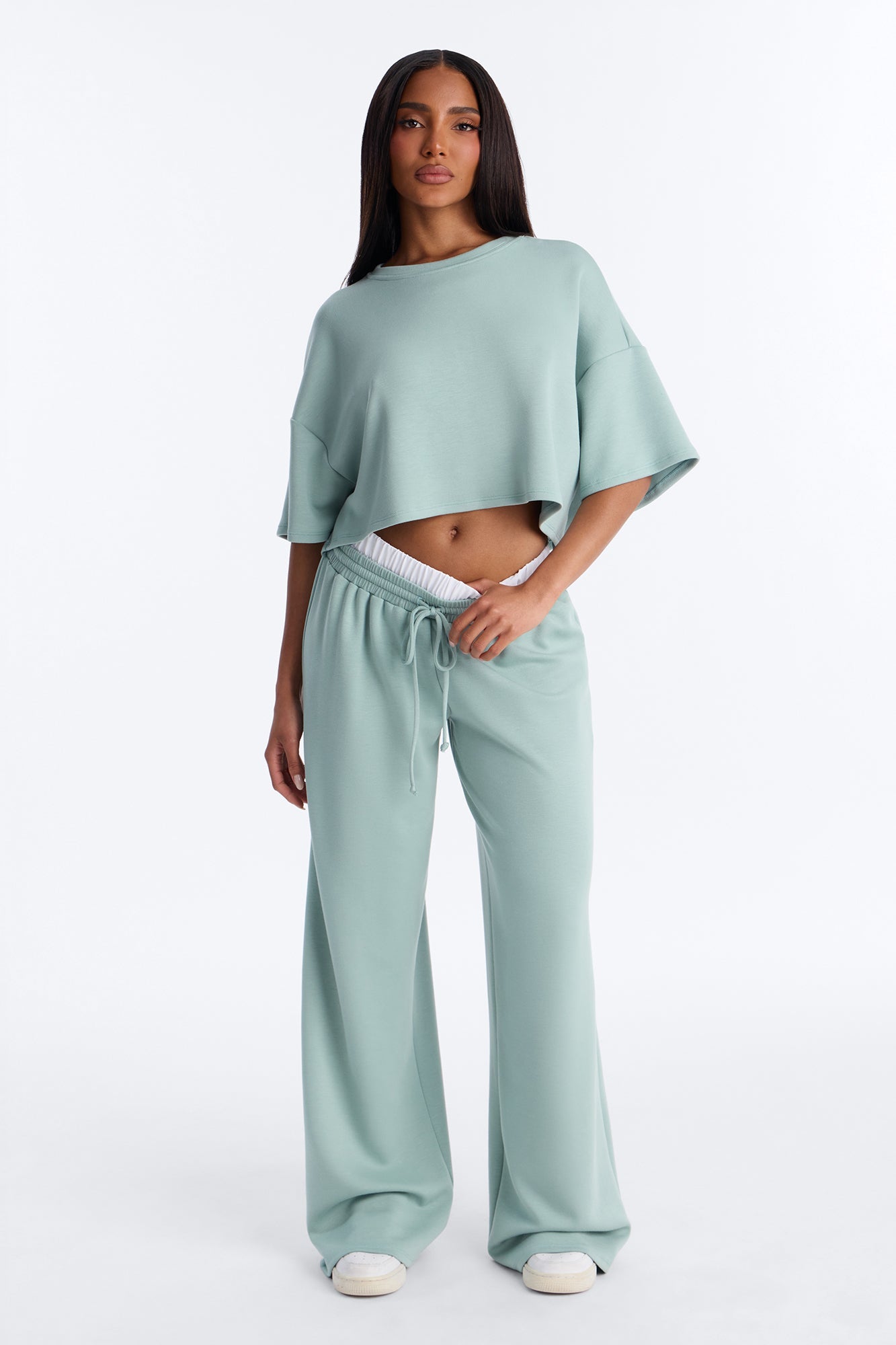 Strollin' Around Boxer Pant Set - Sage