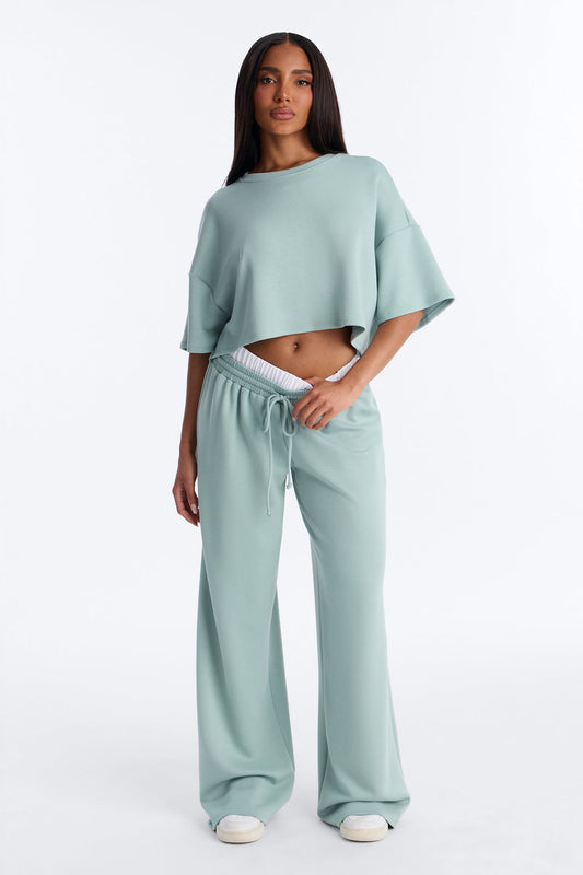 Strollin' Around Boxer Pant Set - Sage