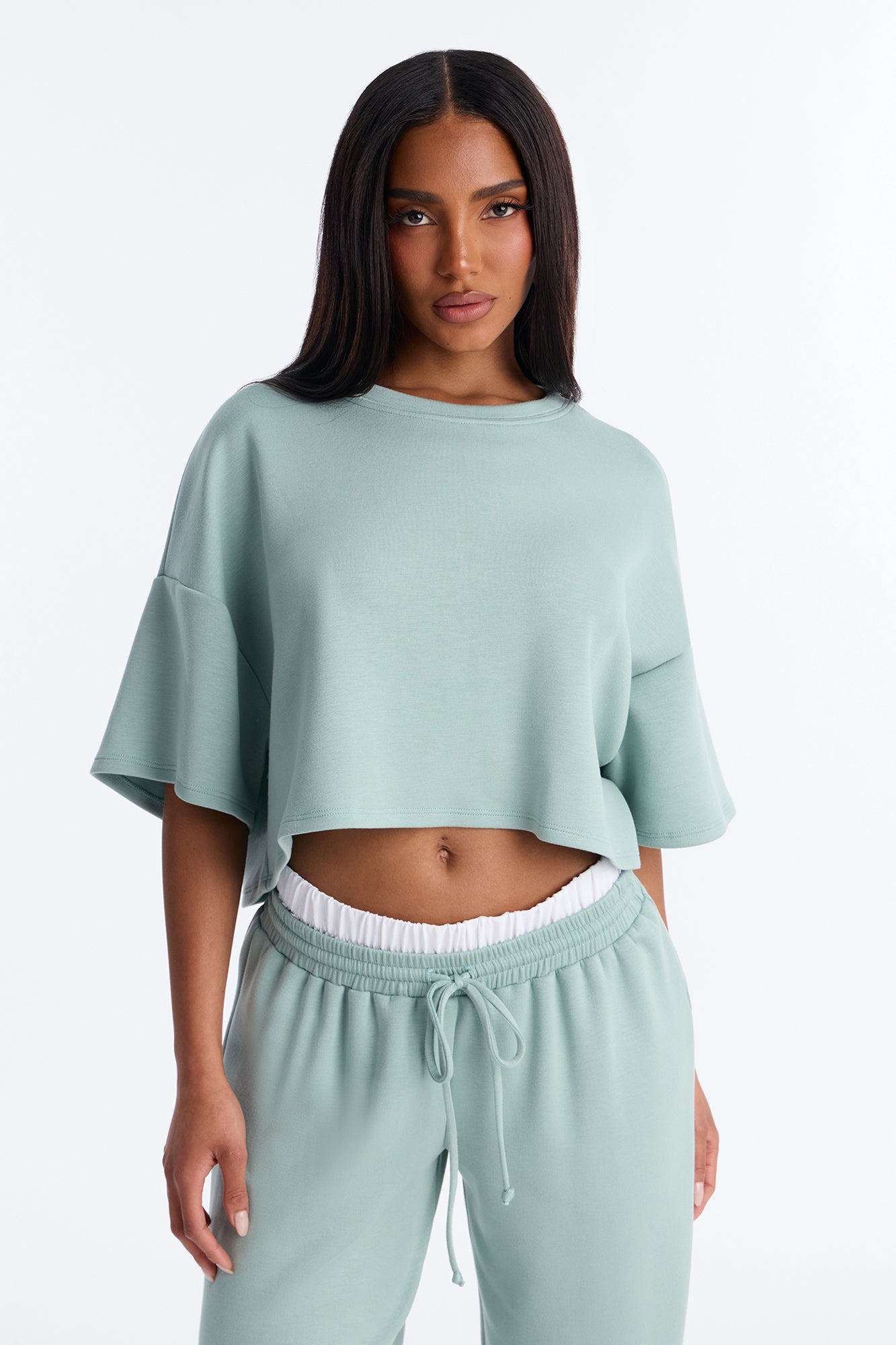 Strollin' Around Boxer Pant Set - Sage