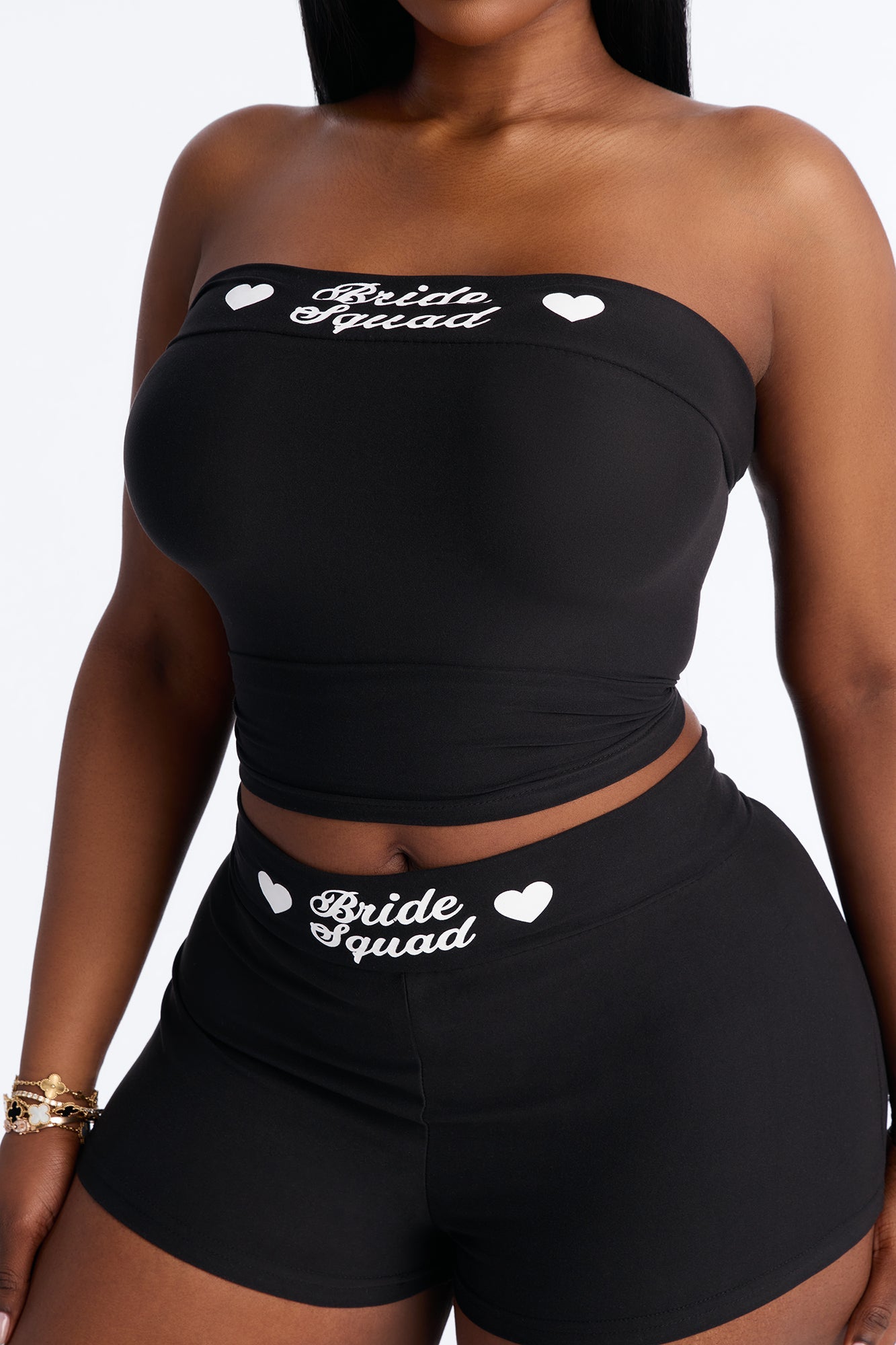 Let's Bach Squad PJ Strapless Top & Short Set - Black/White