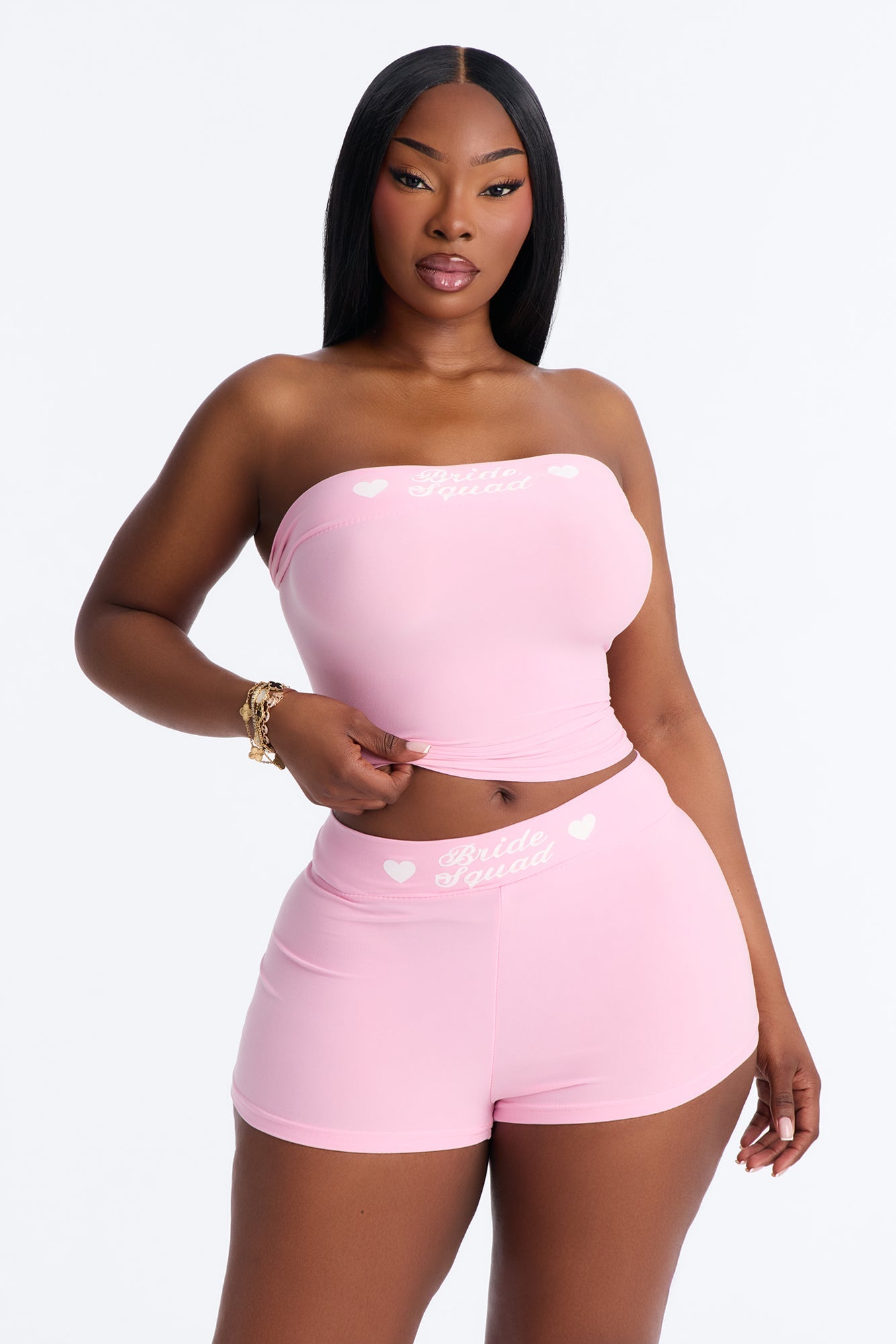 Let's Bach Squad PJ Strapless Top & Short Set - Pink