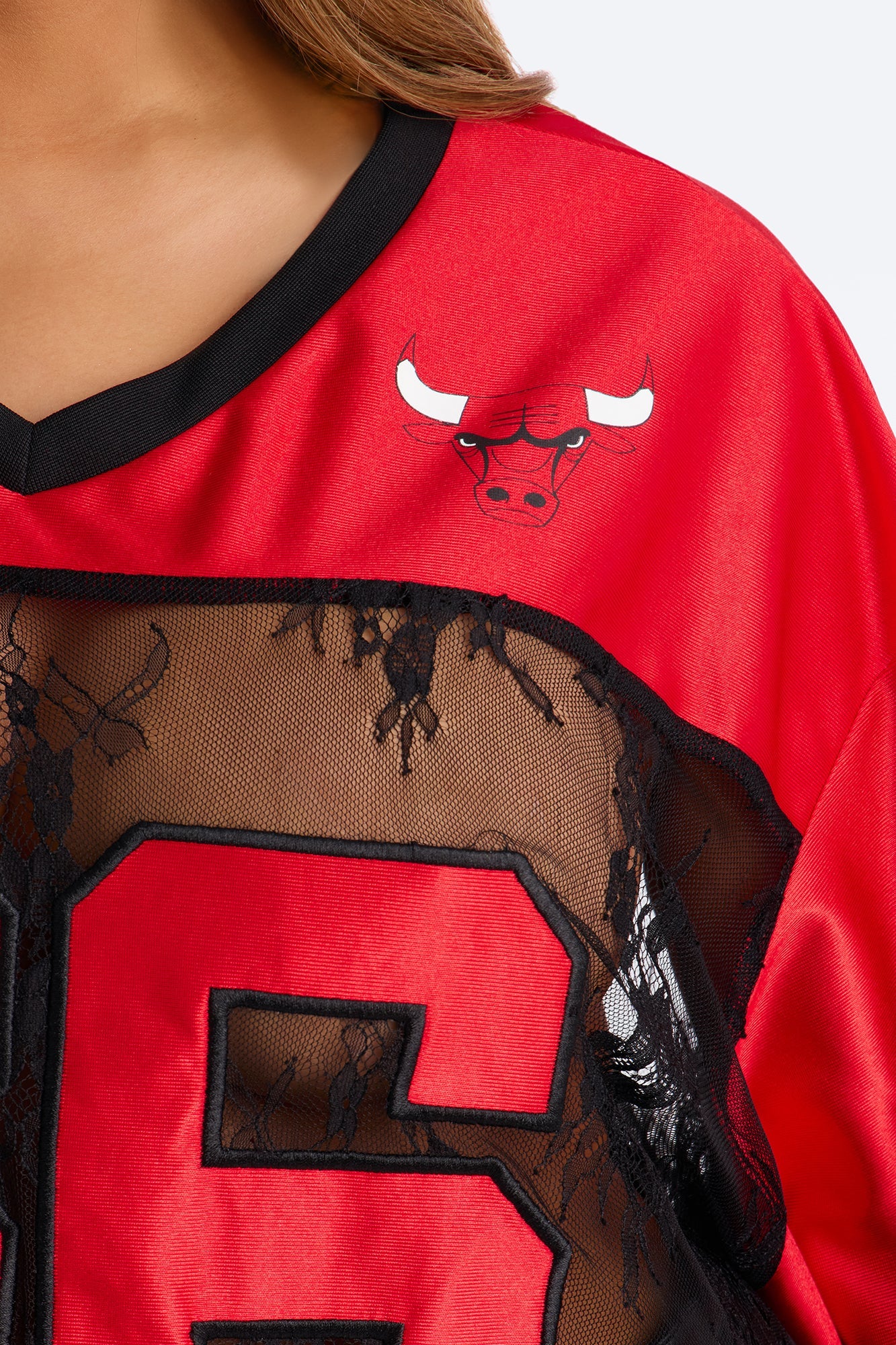NBA Chicago Bulls Oversized Lace Top - Black