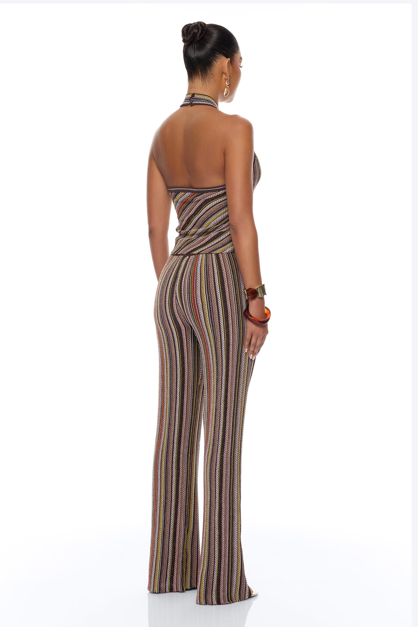Jadyn Metallic Sweater Pant Set - Multi Color