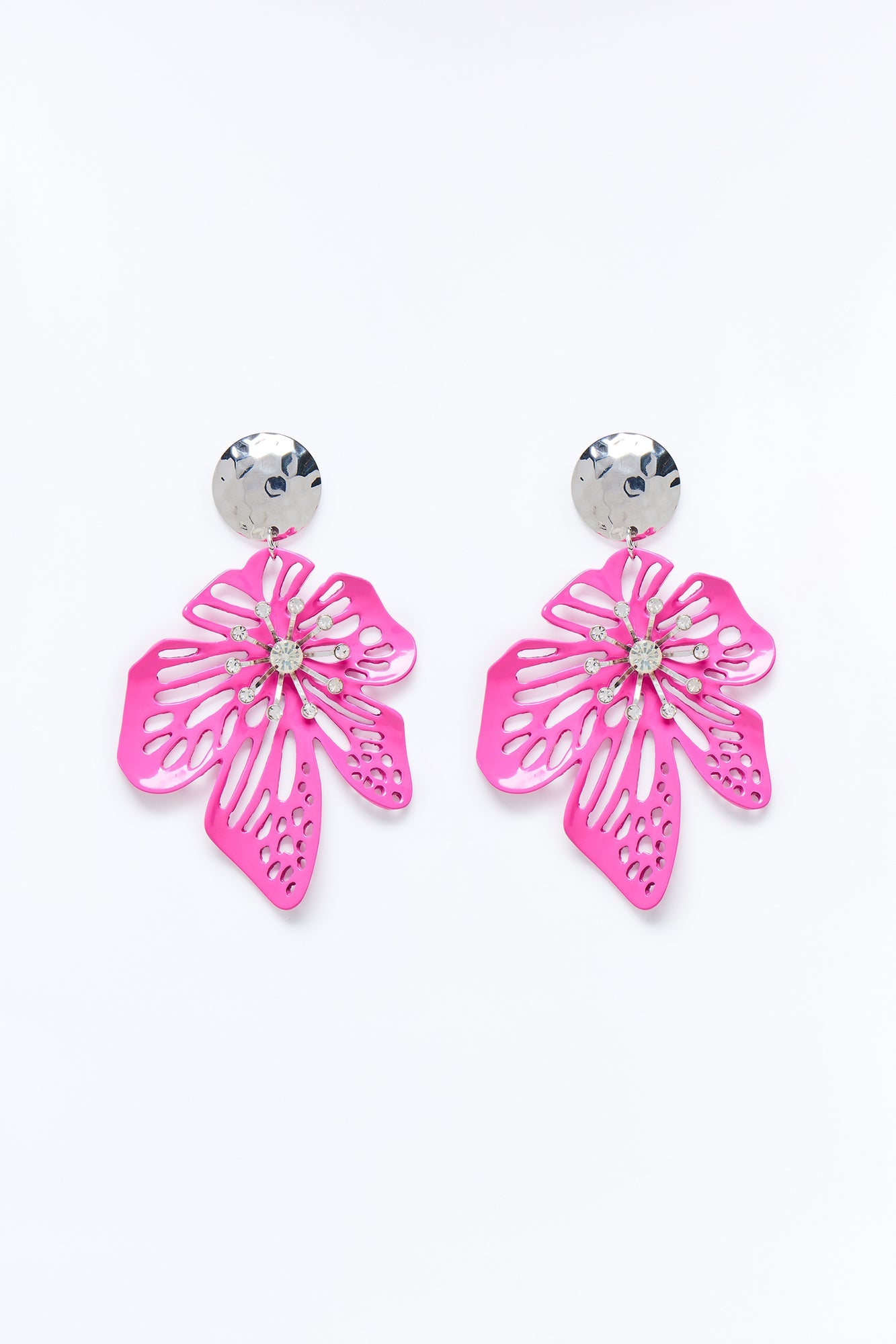 Aloha Babe Floral Drop Earrings - Pink