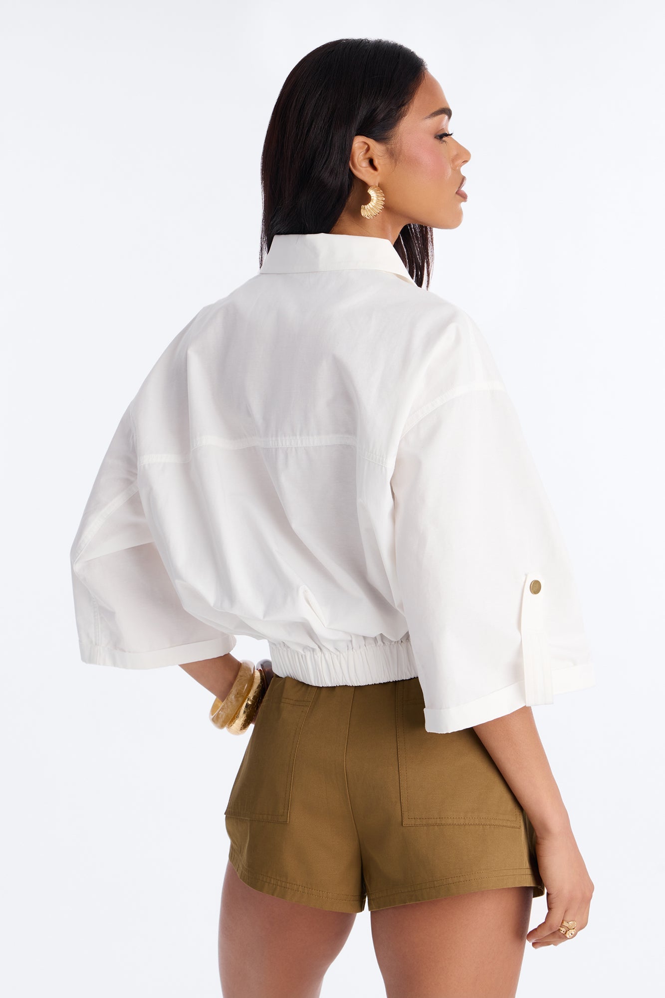 Plans Made Oversized Airflow Shirt - White