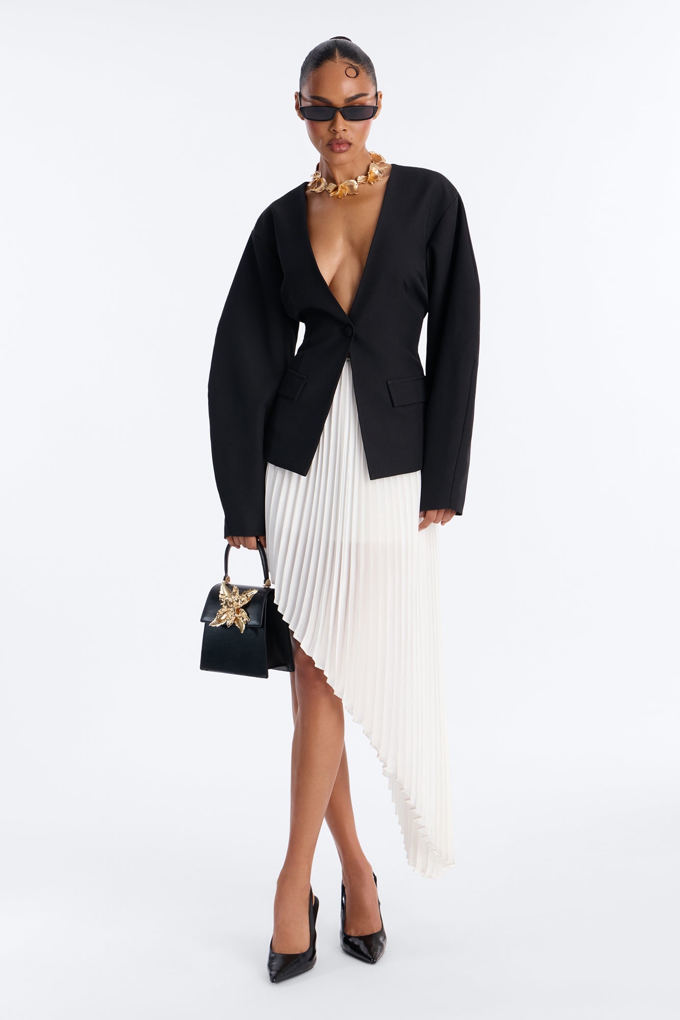 Mariella Barrel Sleeve Blazer - Black