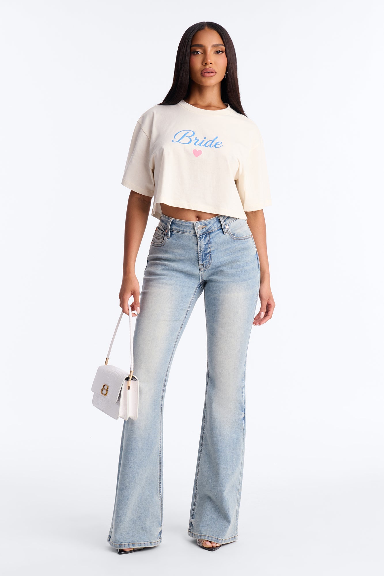 Bride Vibes Cropped Tee - Cream